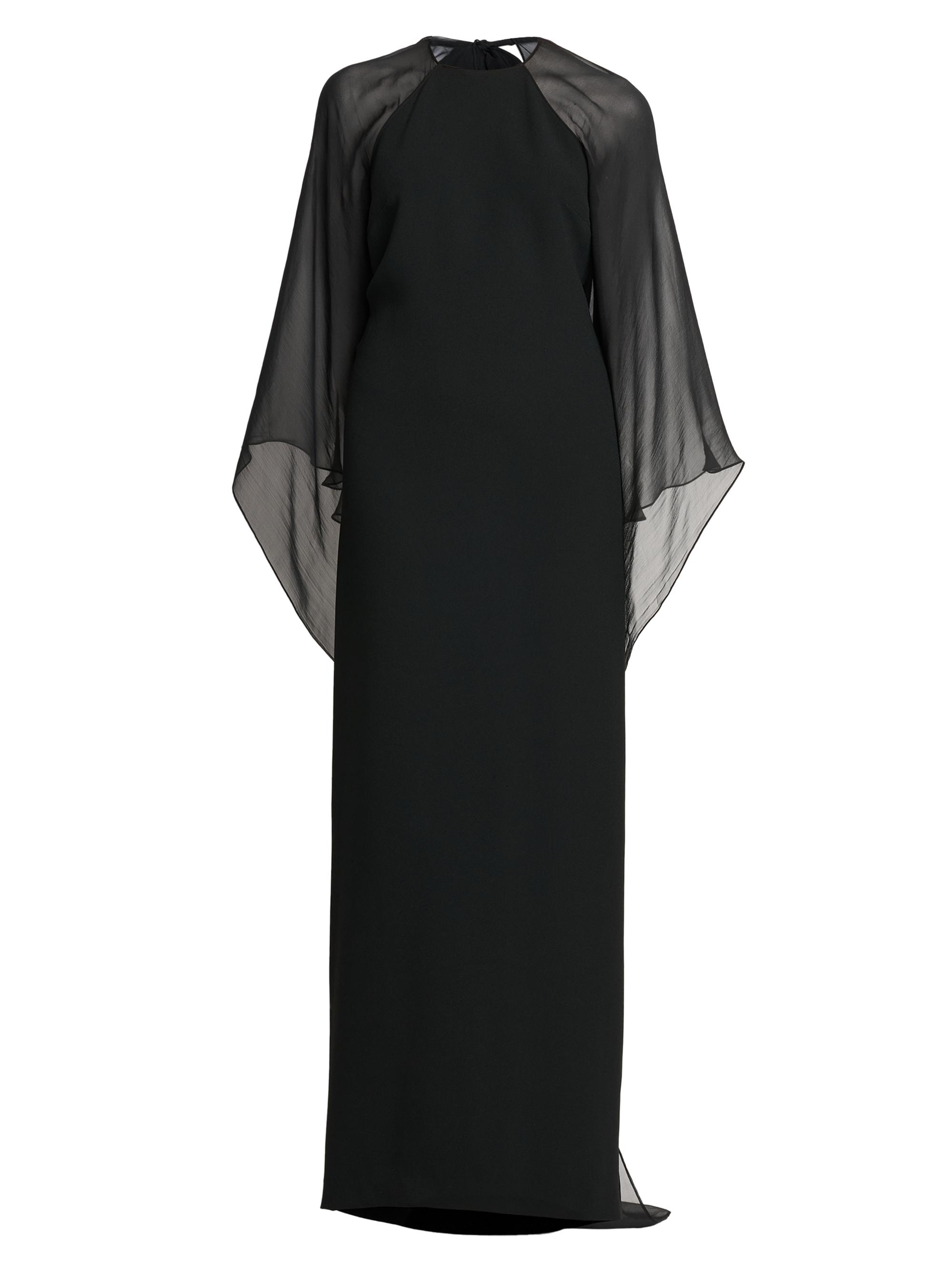 Alberta Ferretti Women's Layered Chiffon Cape Dress - Black