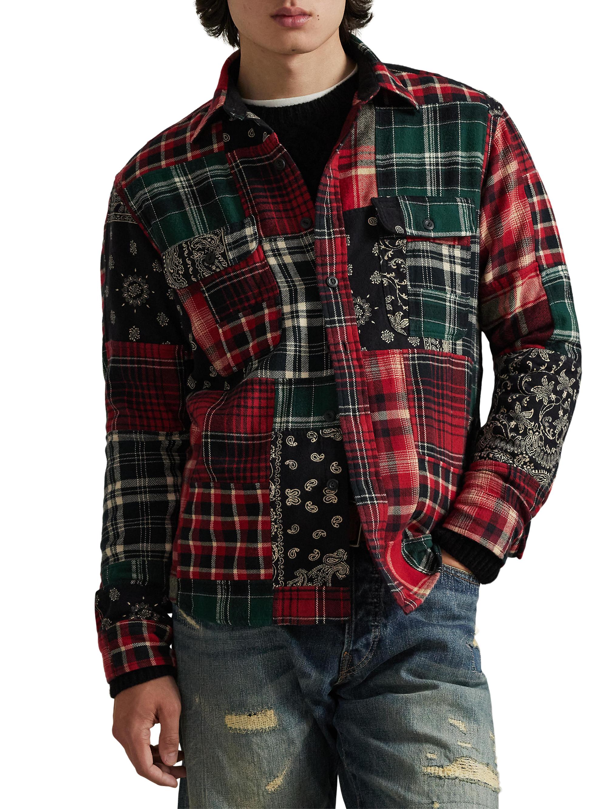 Polo Ralph Lauren Patchwork Cotton Flannel Shirt | Saks Fifth Avenue