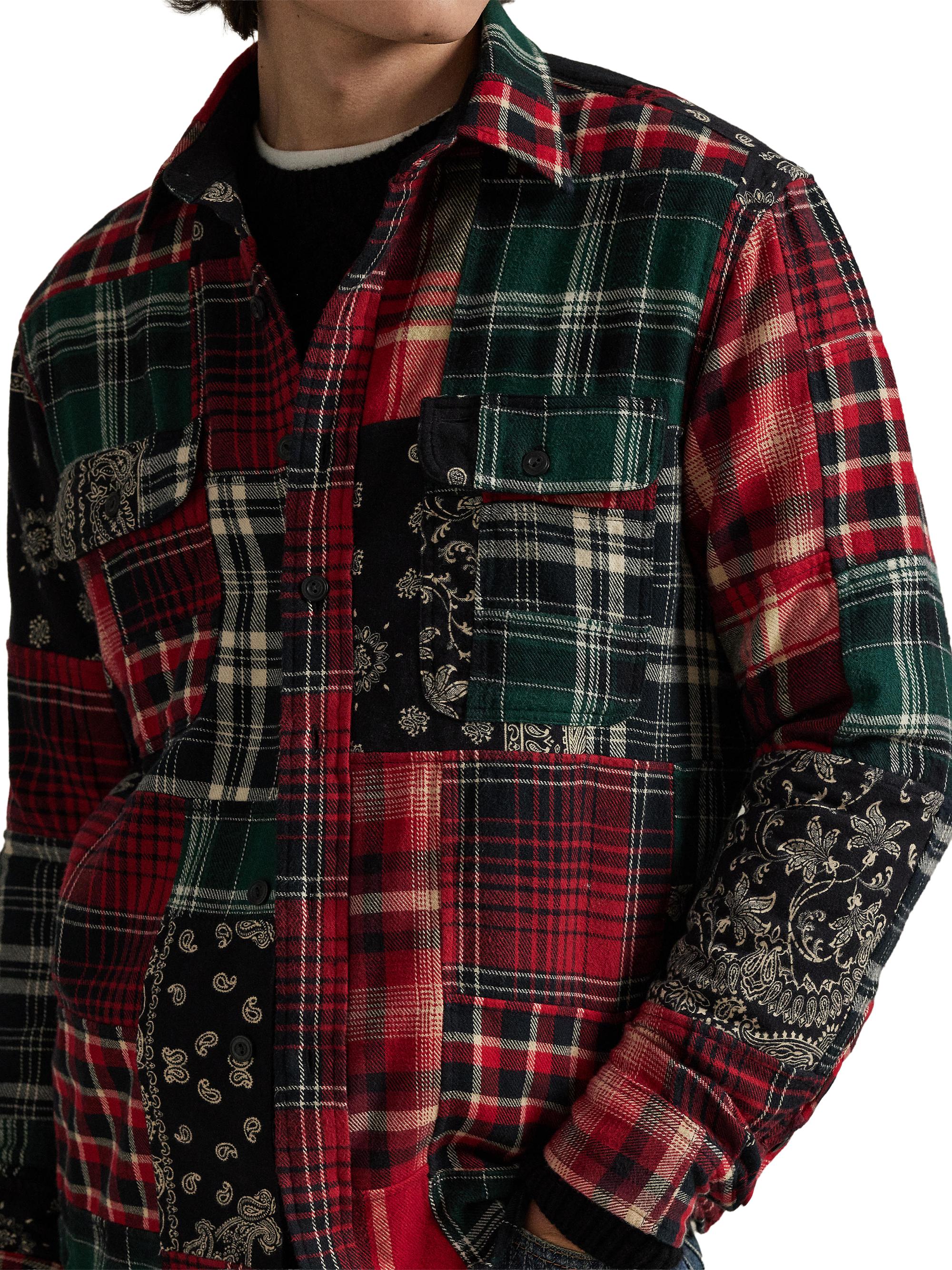 Polo Ralph Lauren Patchwork Cotton Flannel Shirt | Saks Fifth Avenue