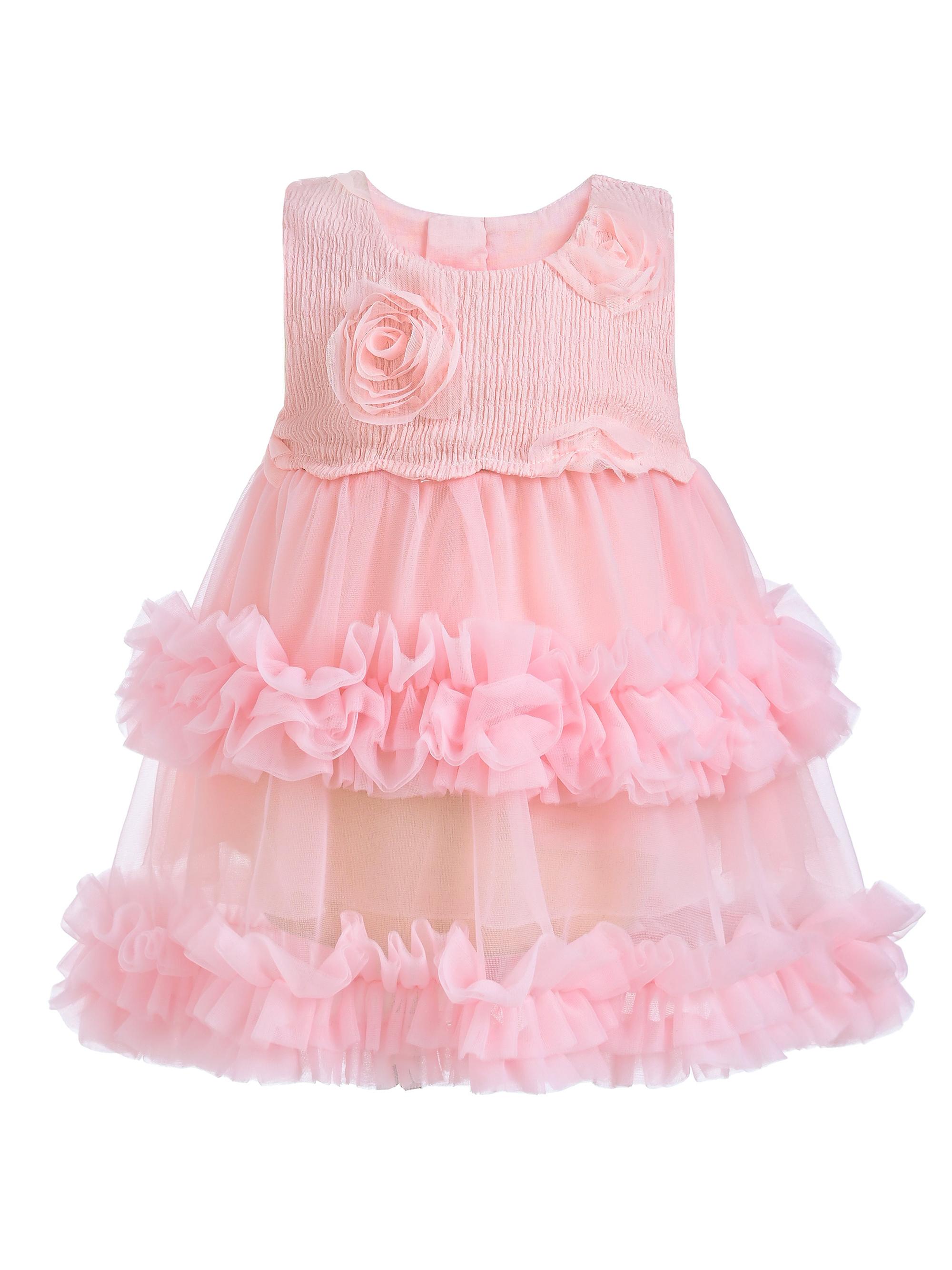 Tulleen Baby Girl's Flower Layered Tulle Dress - Pink 24 Months