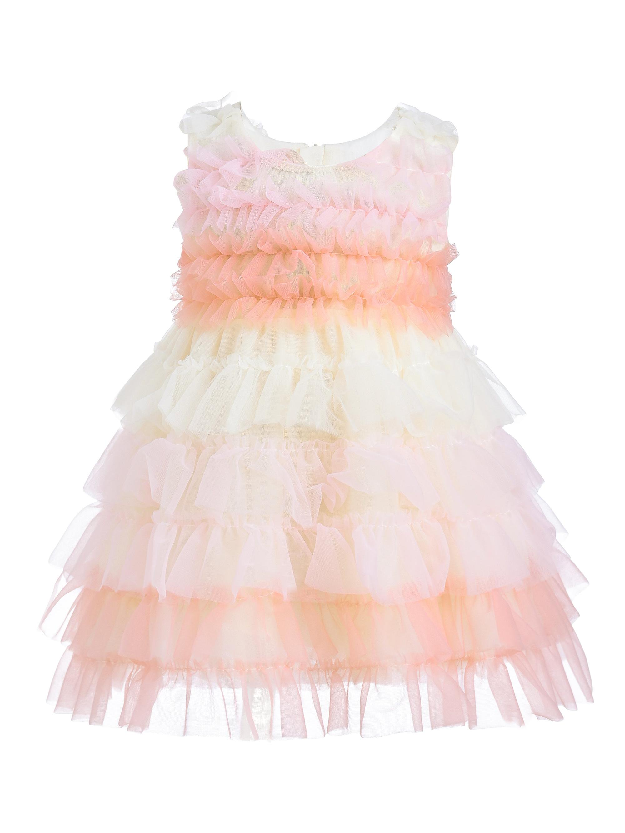 Tulleen Baby Girl's Ruffle Layered Tulle Dress - Pink 24 Months