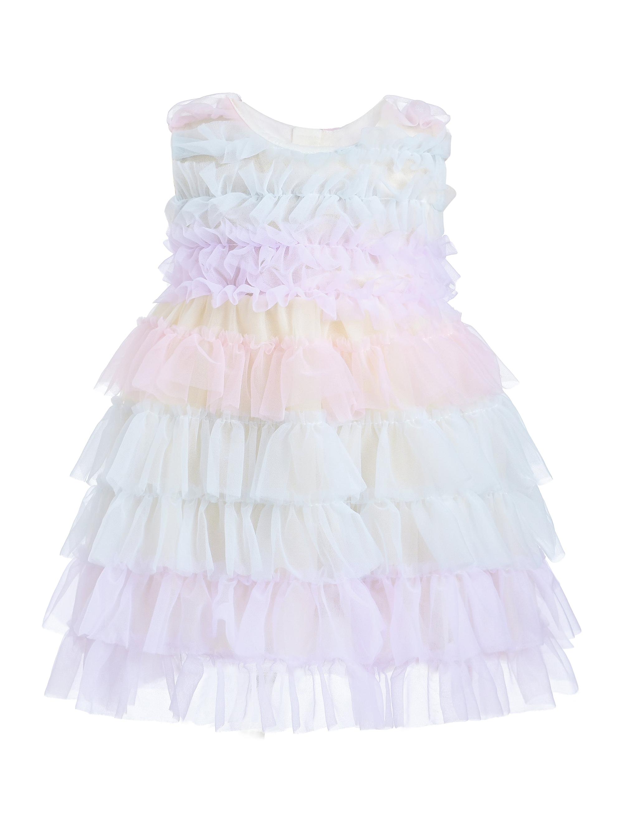 Tulleen Baby Girl's Ruffle Layered Tulle Dress - Purple 24 Months
