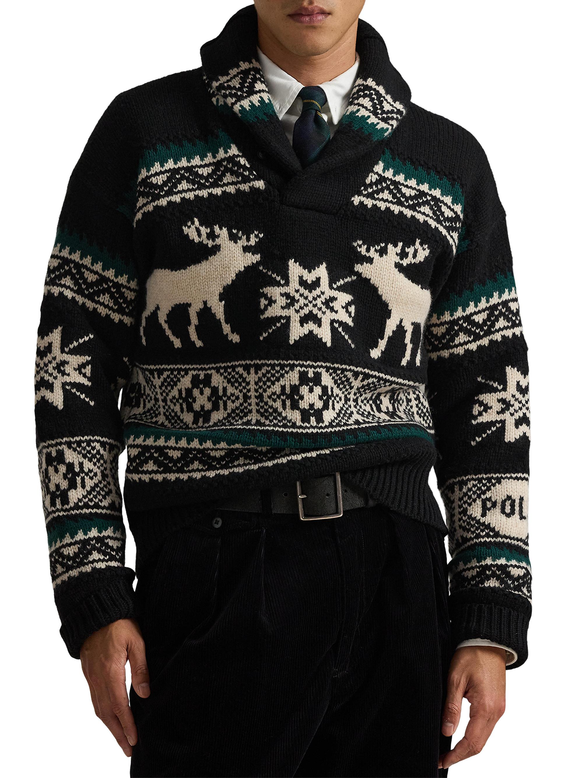 Polo Ralph Lauren Moose Fair Isle-Style Wool Cardigan | Saks Fifth
