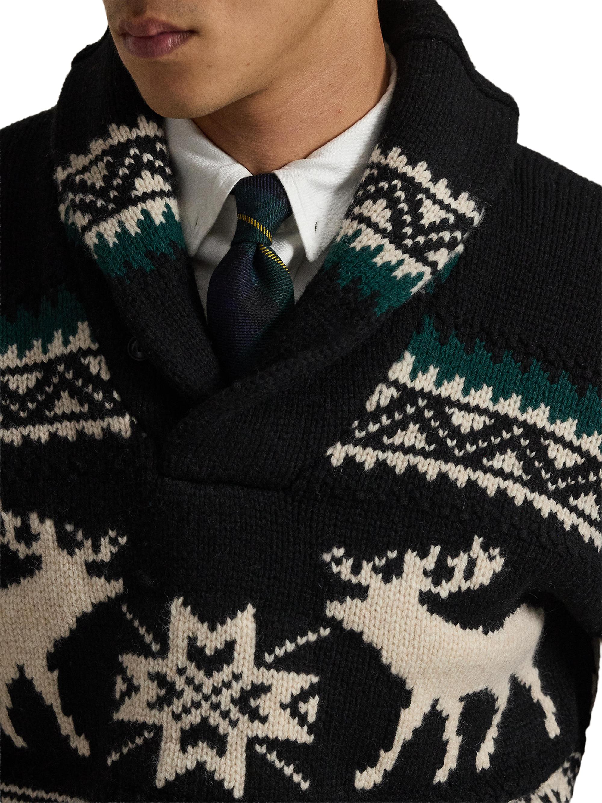 Polo Ralph Lauren Moose Fair Isle-Style Wool Cardigan | Saks Fifth