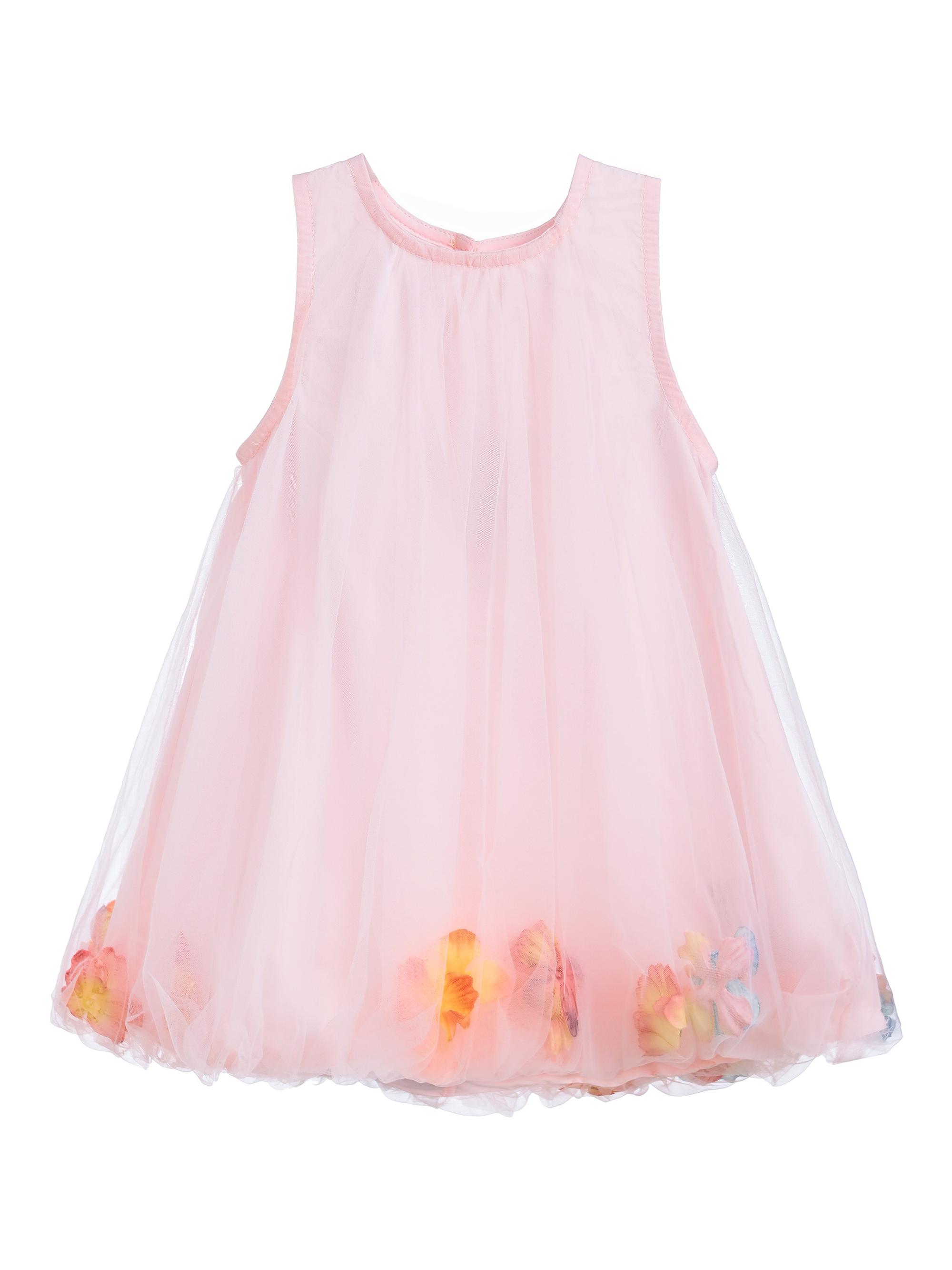 Mimi Tutu Little Girl's Floral Layered Sleeveless Dress - Pink