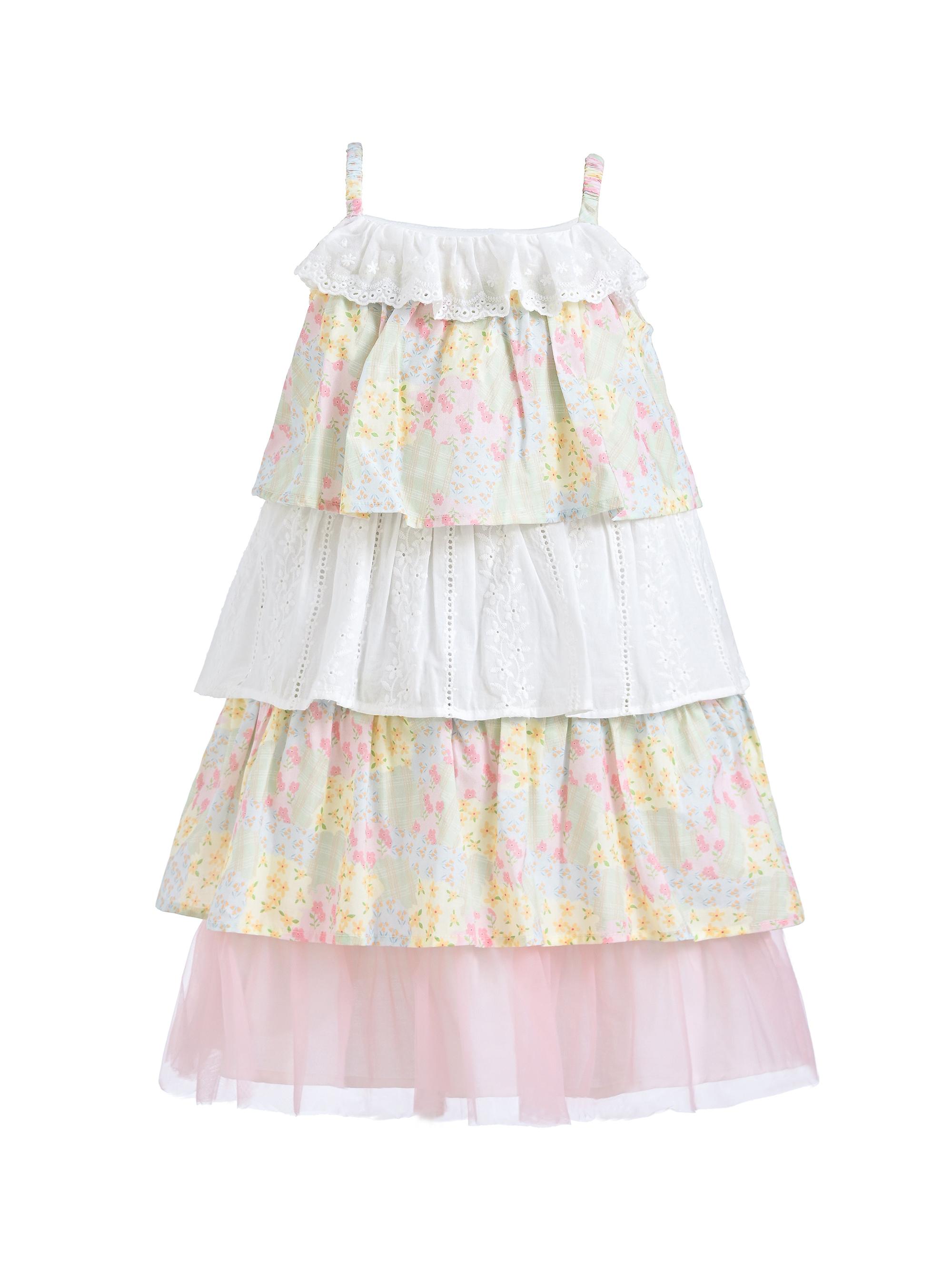 Mimi Tutu Little Girl's Tiered Warm Floral Dress Set - Yellow