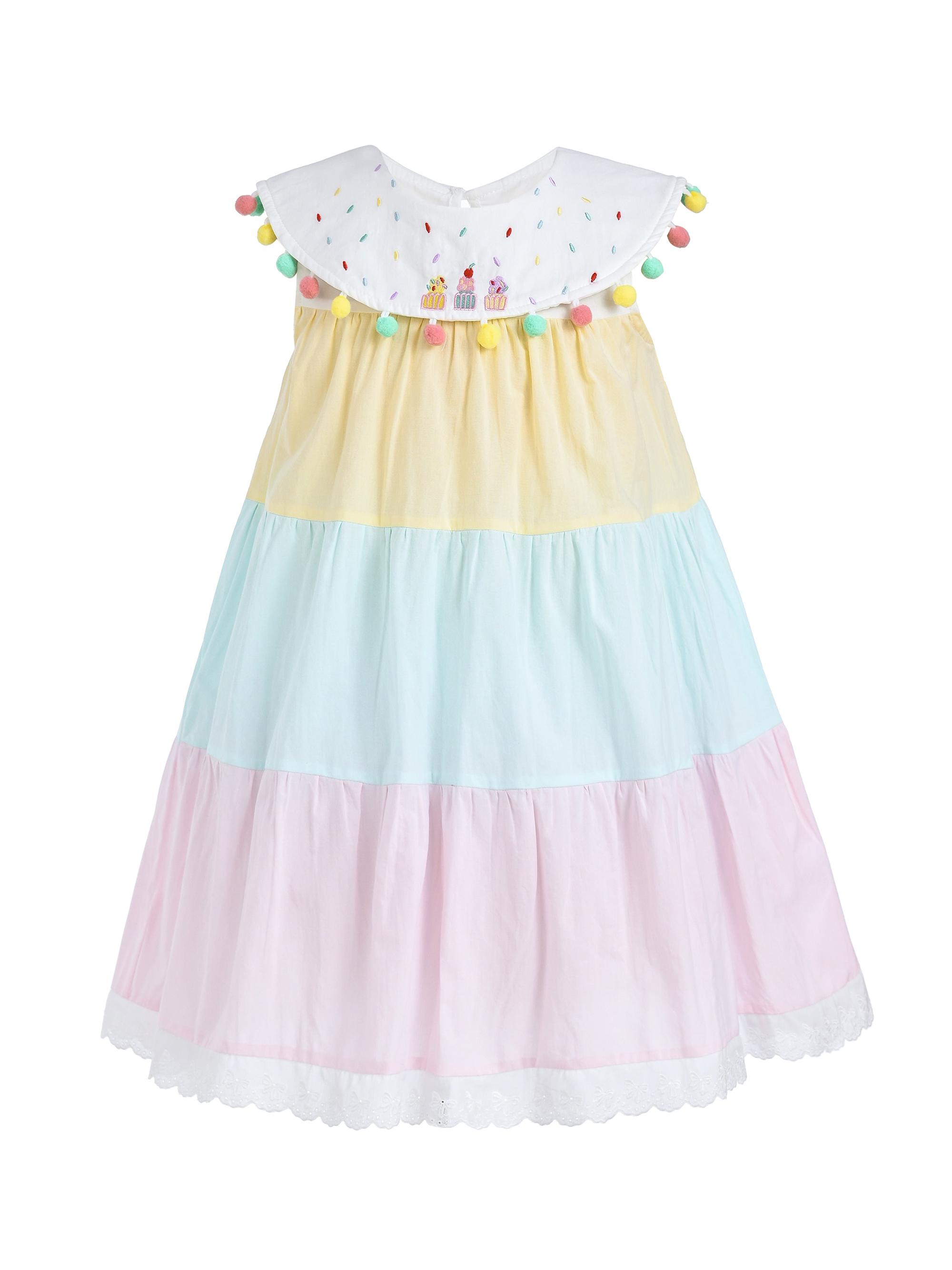 Mimi Tutu Little Girl's Layered Pom Dress - Pink