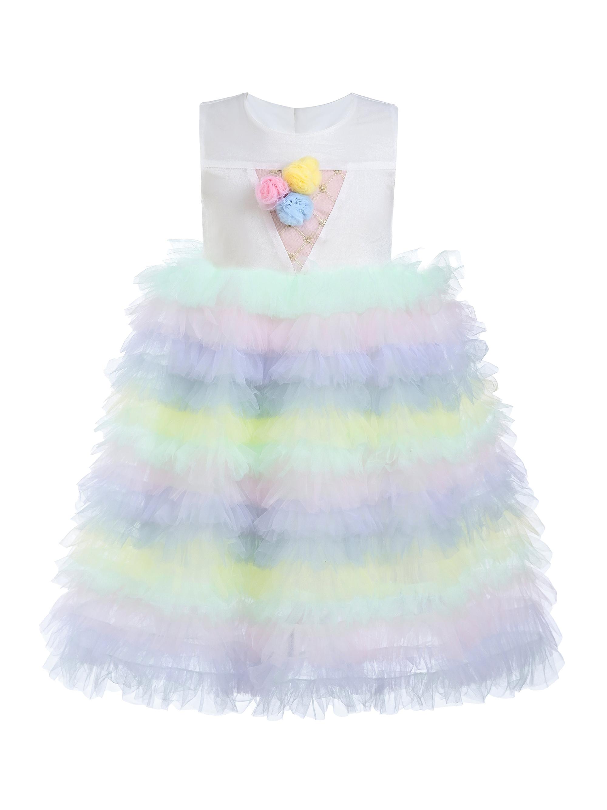 Mimi Tutu Little Girl's Ruffle Tiered Pom Dress - Purple