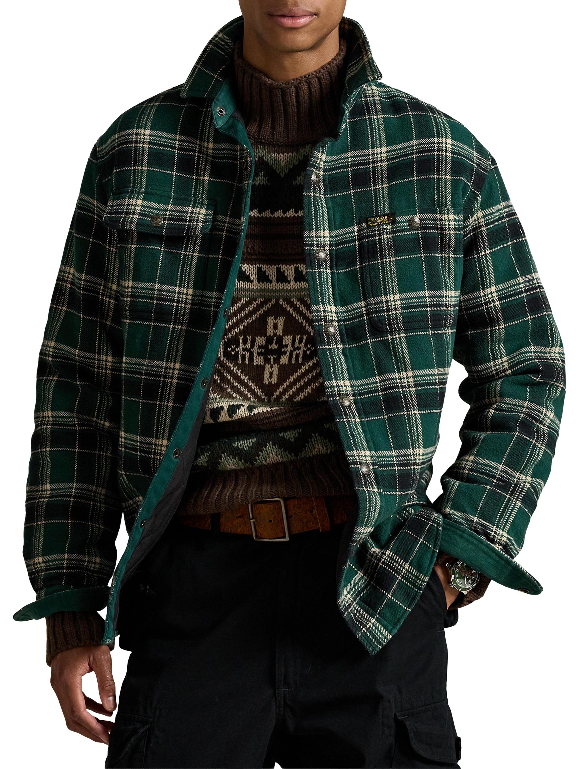 Polo Ralph Lauren Plaid Two-Sided Brushed Flannel Shirt Jacket