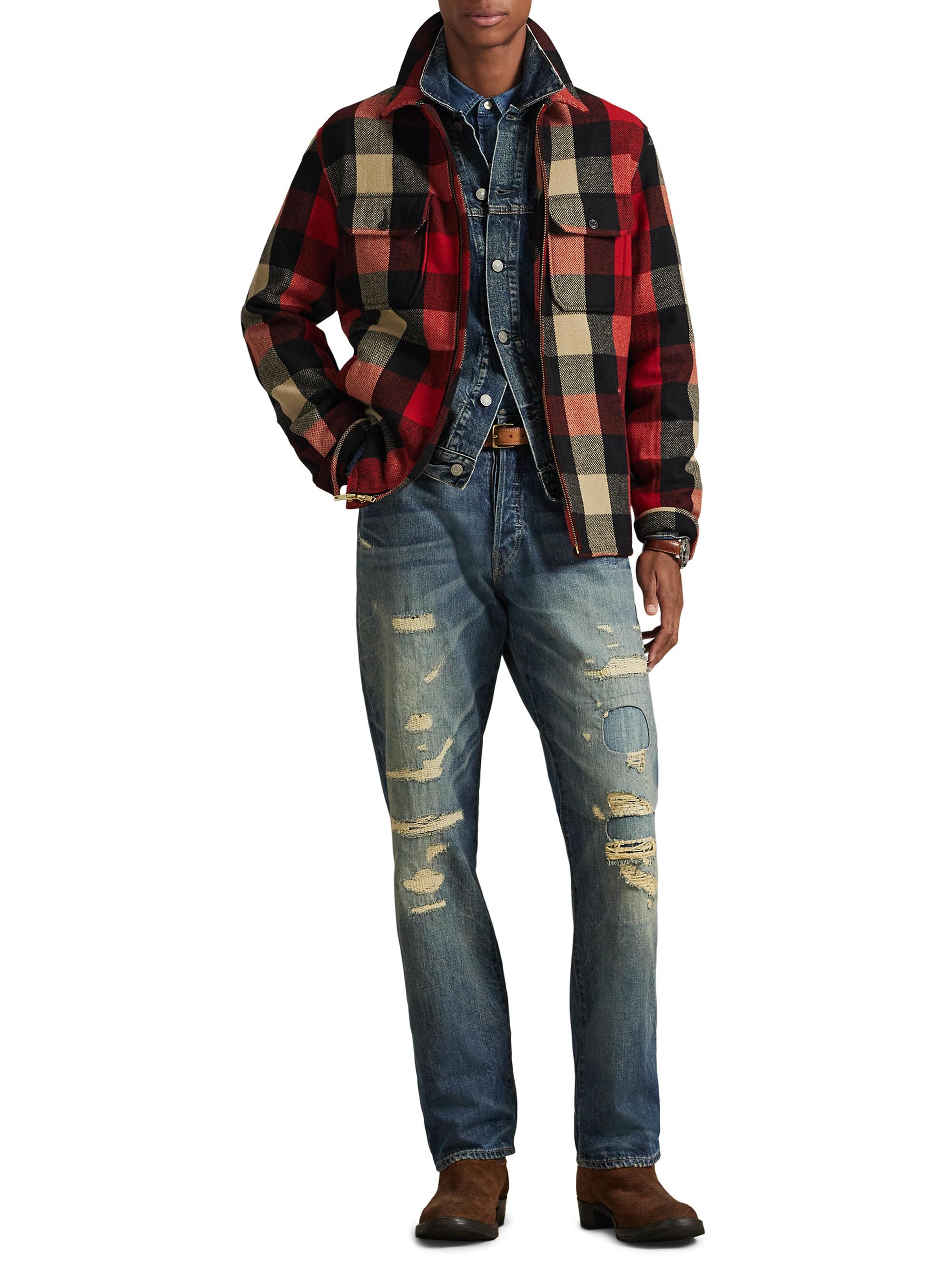 Ralph Lauren wool JK チェック　L Polo Ralph Lauren Check Wool-Blend Shirt Jacket | Saks Fifth Avenue