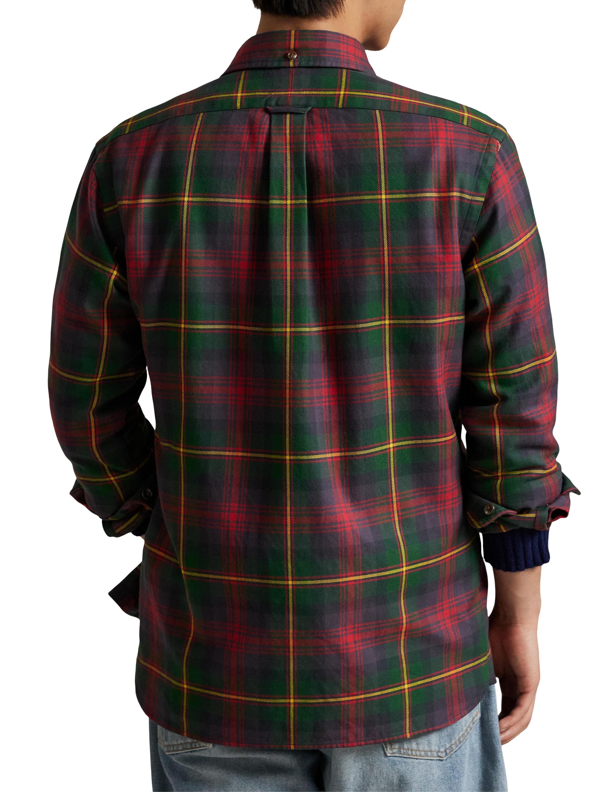 Polo Ralph Lauren Men's Plaid Cotton Flannel Shirt - Green Red Multi - Size XL