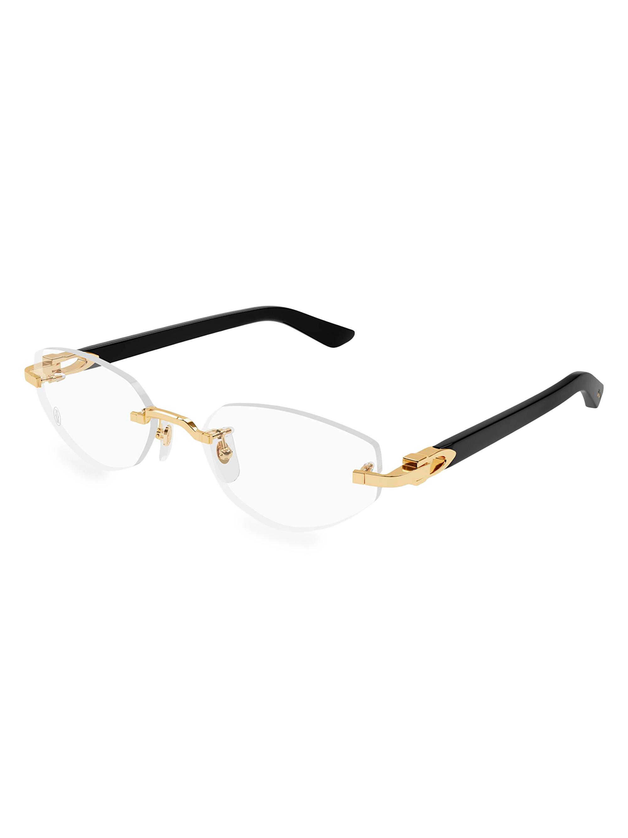 Saint Laurent Women's C Décor 55MM 24K-Gold-Plated Cat-Eye Optical Glasses - Gold