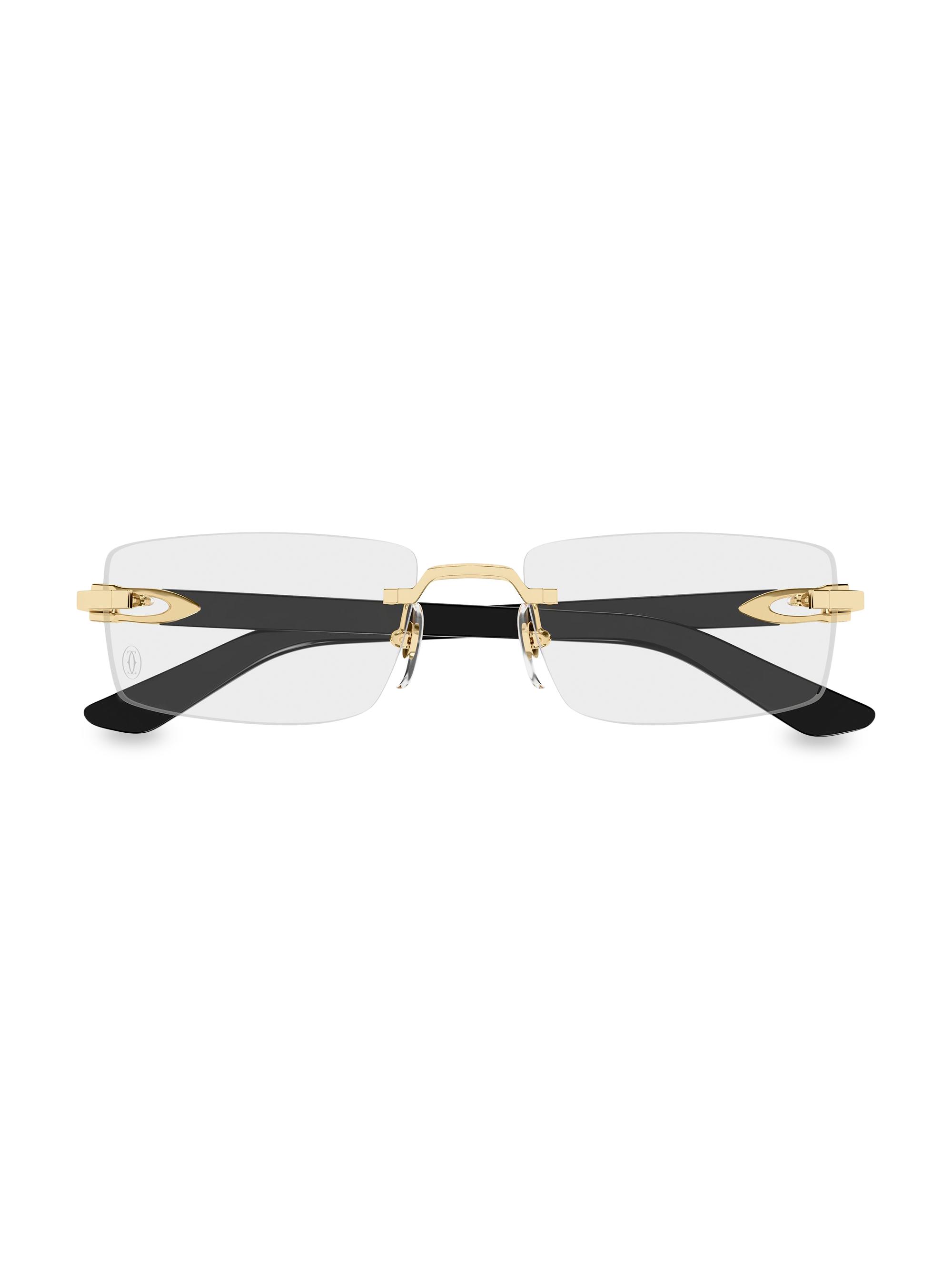 Cartier C Decor 56MM 24K-Gold-Plated Rectangular Optical