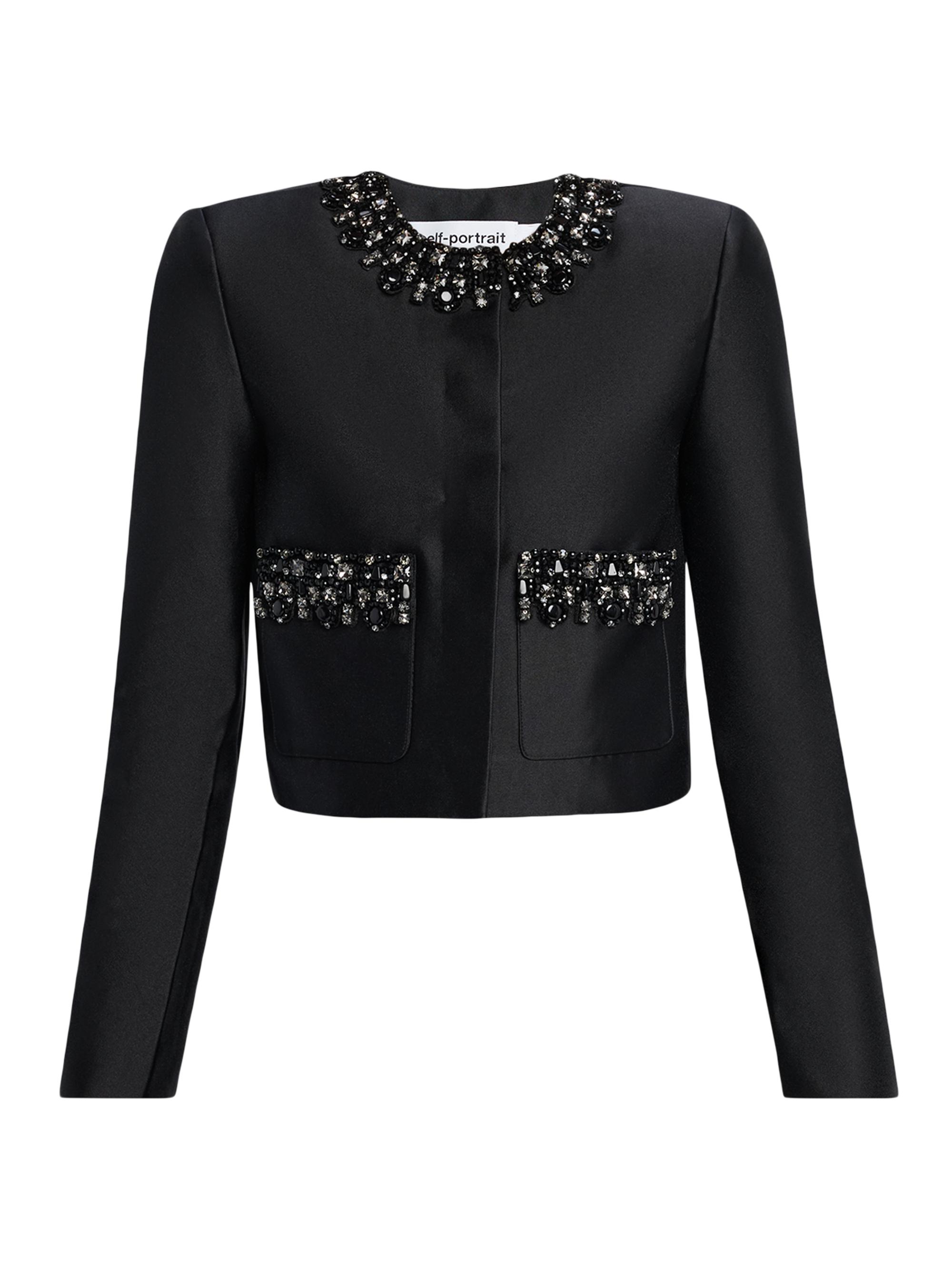 Taffeta Embellished-Trim Jacket