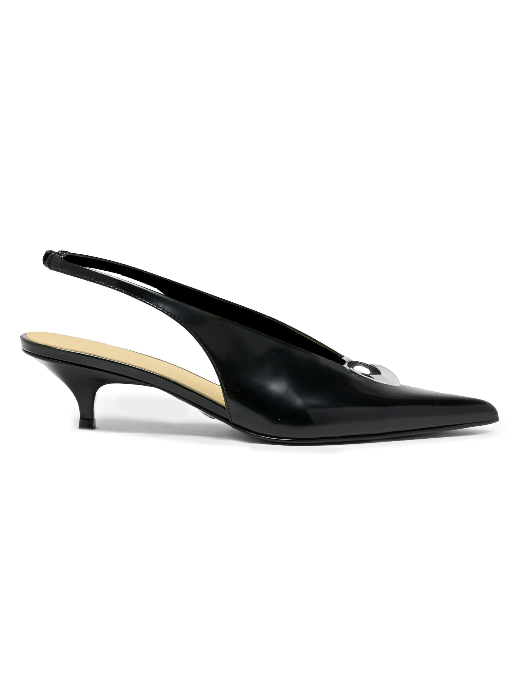 Proenza Schouler Women's Dome Slash 40MM Leather Slingback Pumps - Black