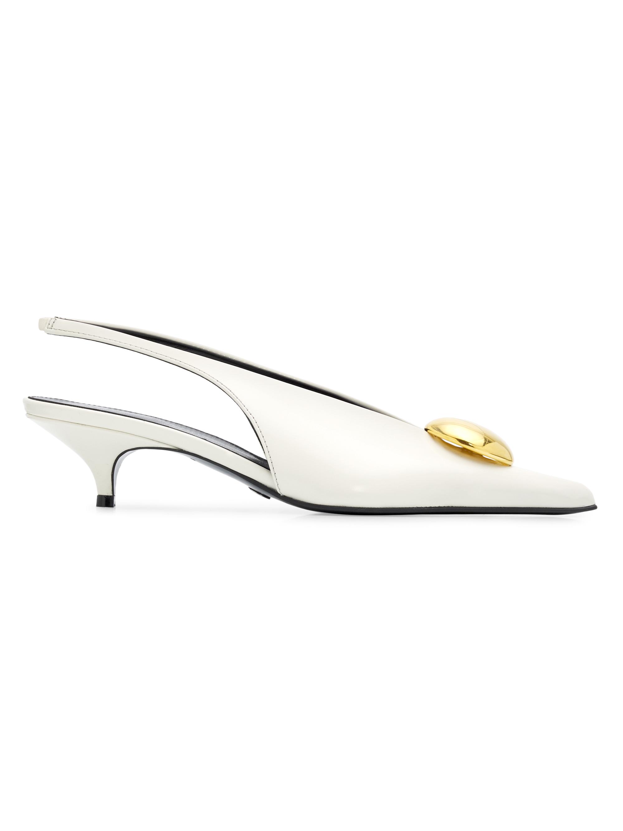 Proenza Schouler Women's Dome Slash 40MM Leather Slingback Pumps - - Women's Clothing