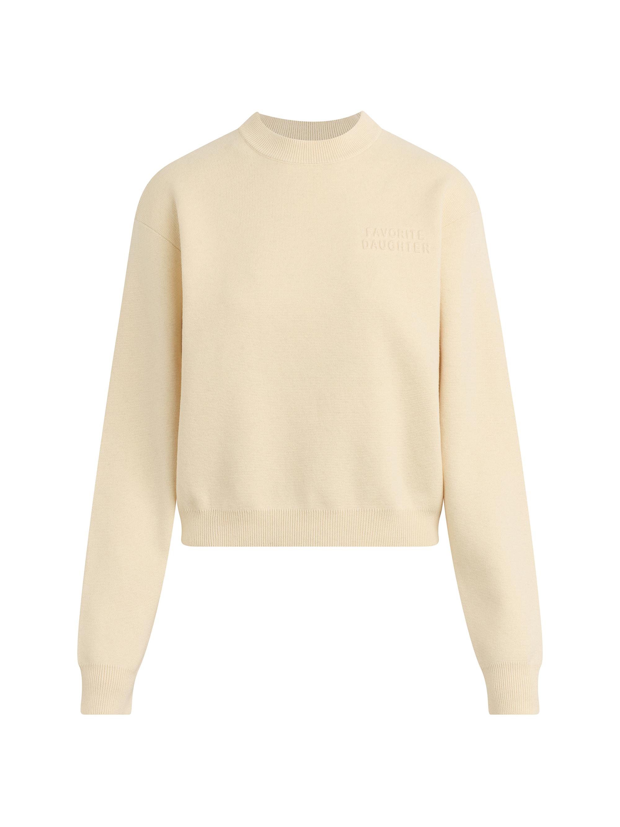 Favorite Daughter Women's Fatigue Sisters Logo Cotton & Cashmere Sweatshirt - Cream