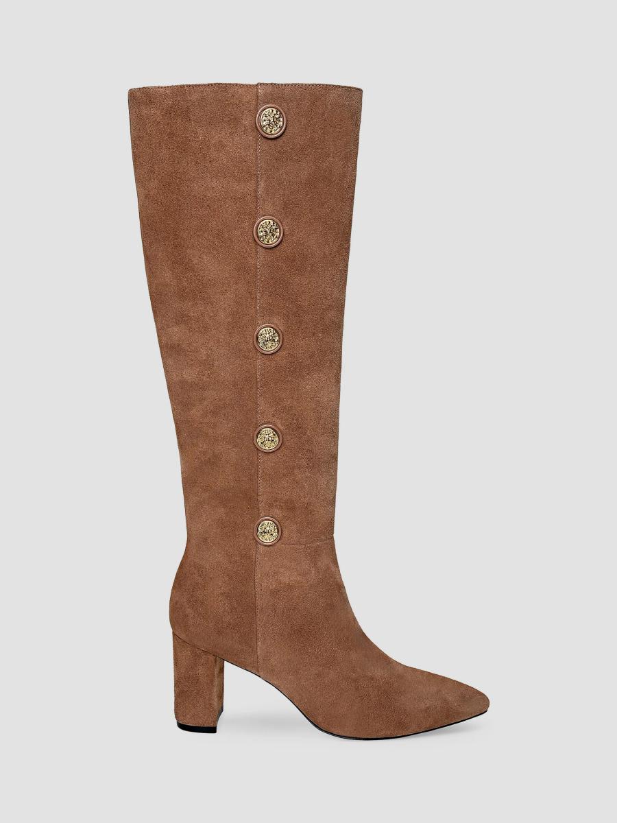 L'AGENCE Octavie 75MM Embellished Suede Boots | Saks Fifth Avenue