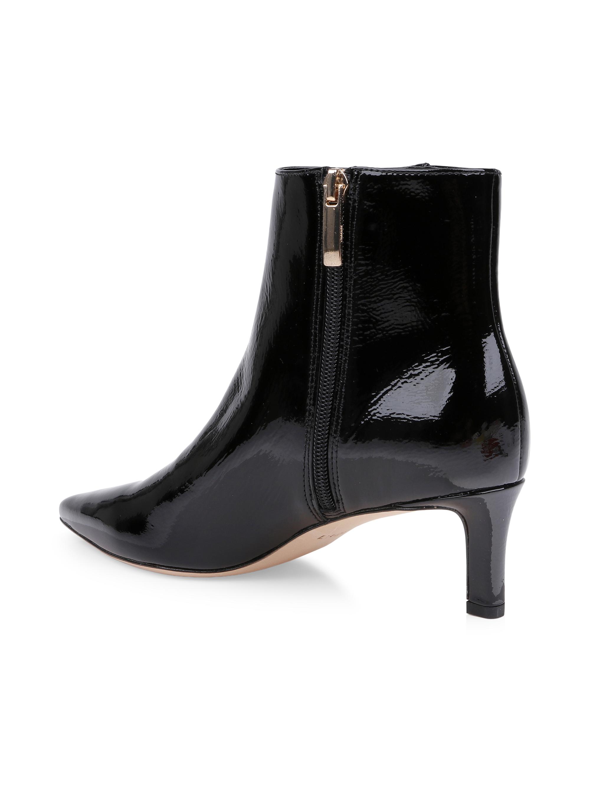 L'AGENCE Women's Lilly 75MM Patent Leather Ankle Boots - Black Patent | Thumbnail 3