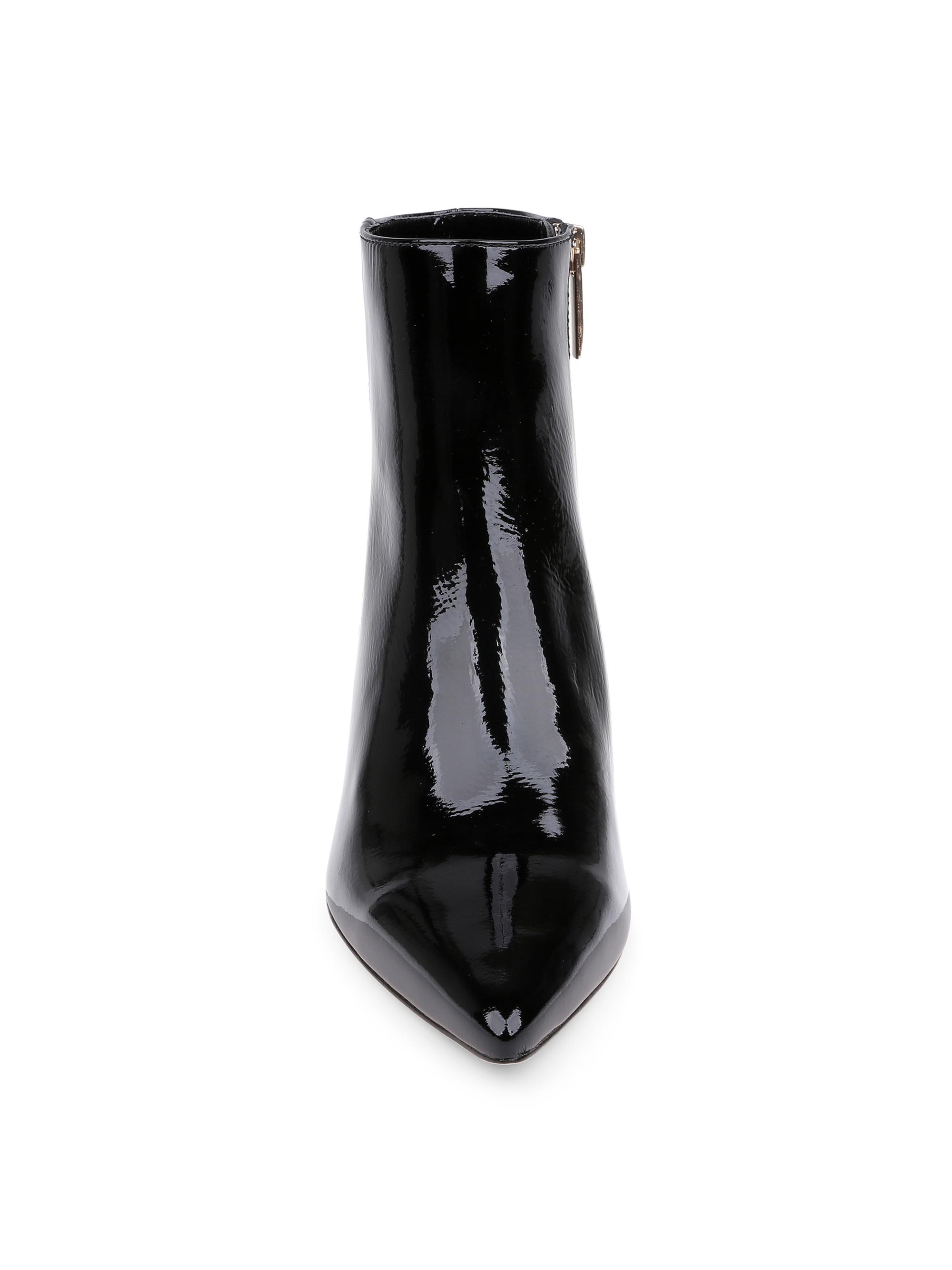 L'AGENCE Women's Lilly 75MM Patent Leather Ankle Boots - Black Patent | Thumbnail 4
