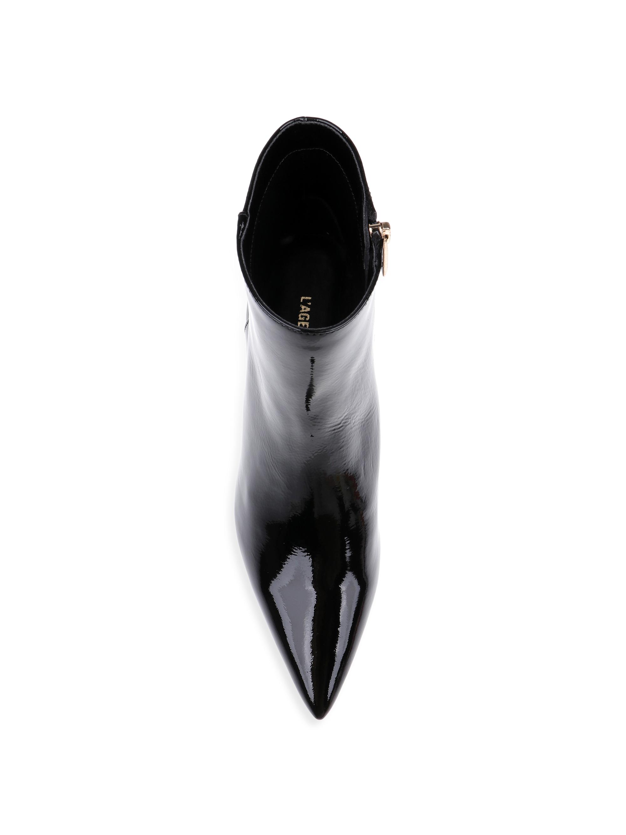 L'AGENCE Women's Lilly 75MM Patent Leather Ankle Boots - Black Patent | Thumbnail 5