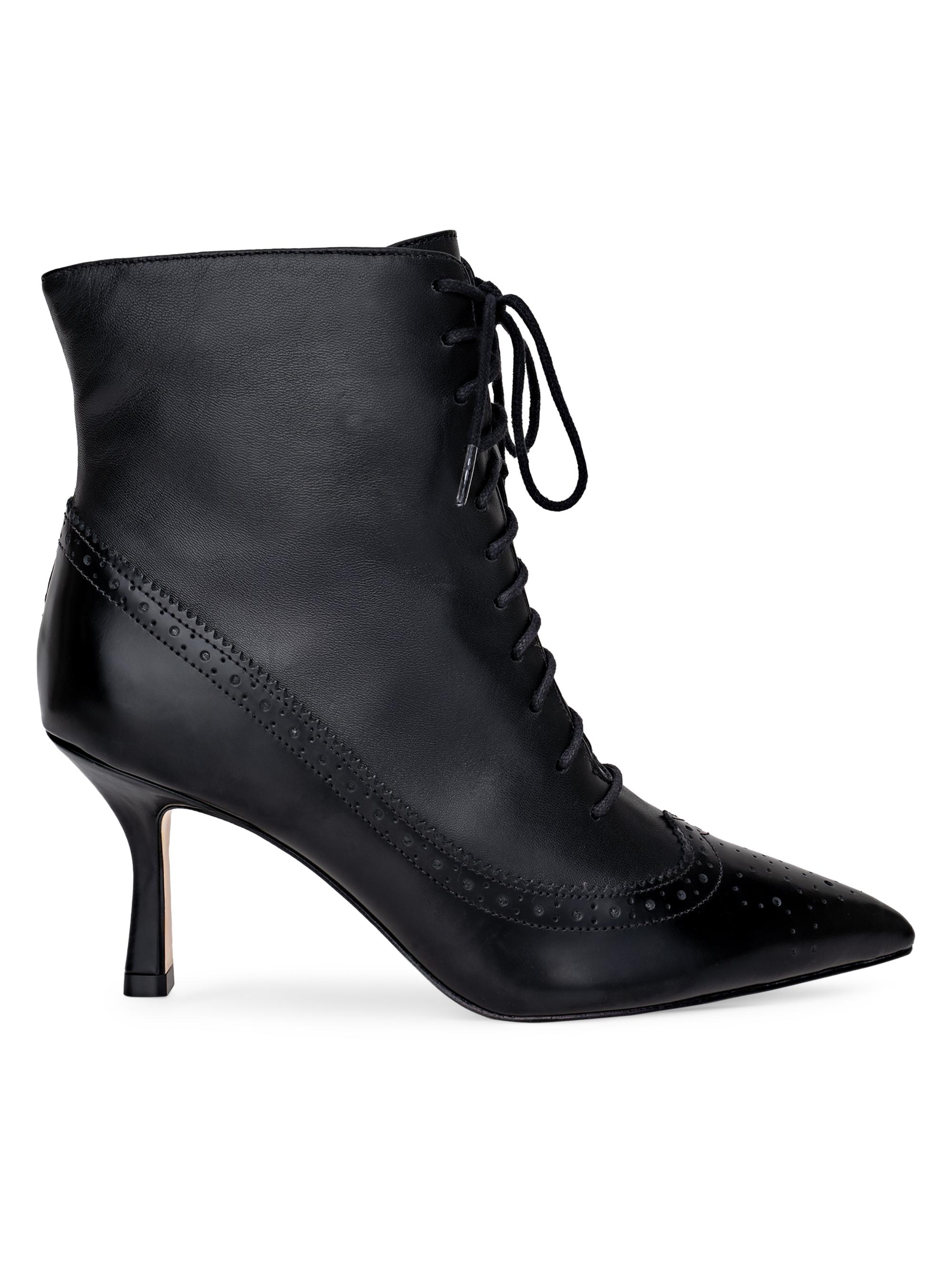 L'AGENCE Women's Fayette 75MM Leather Ankle Boots - Black Leather