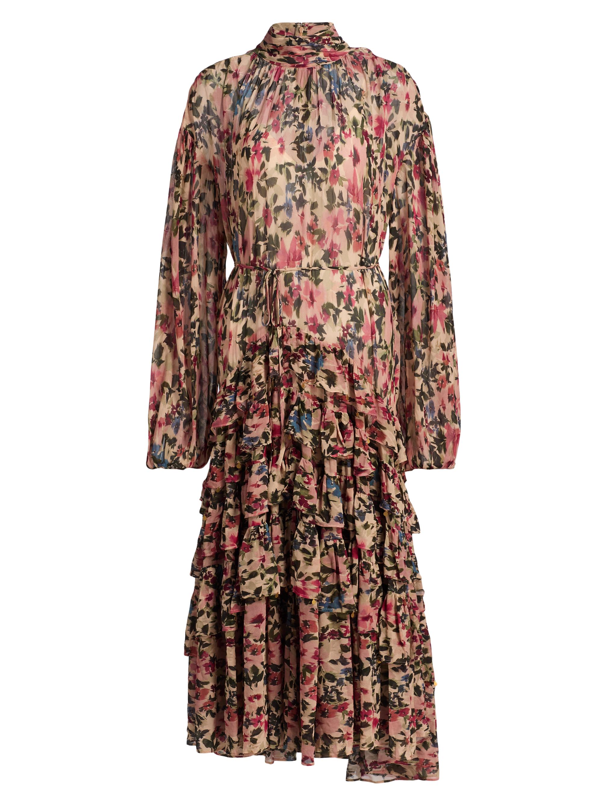 Farm Rio Women's Blurry Tiny Flowers Floral Maxi Dress - Blush Pink