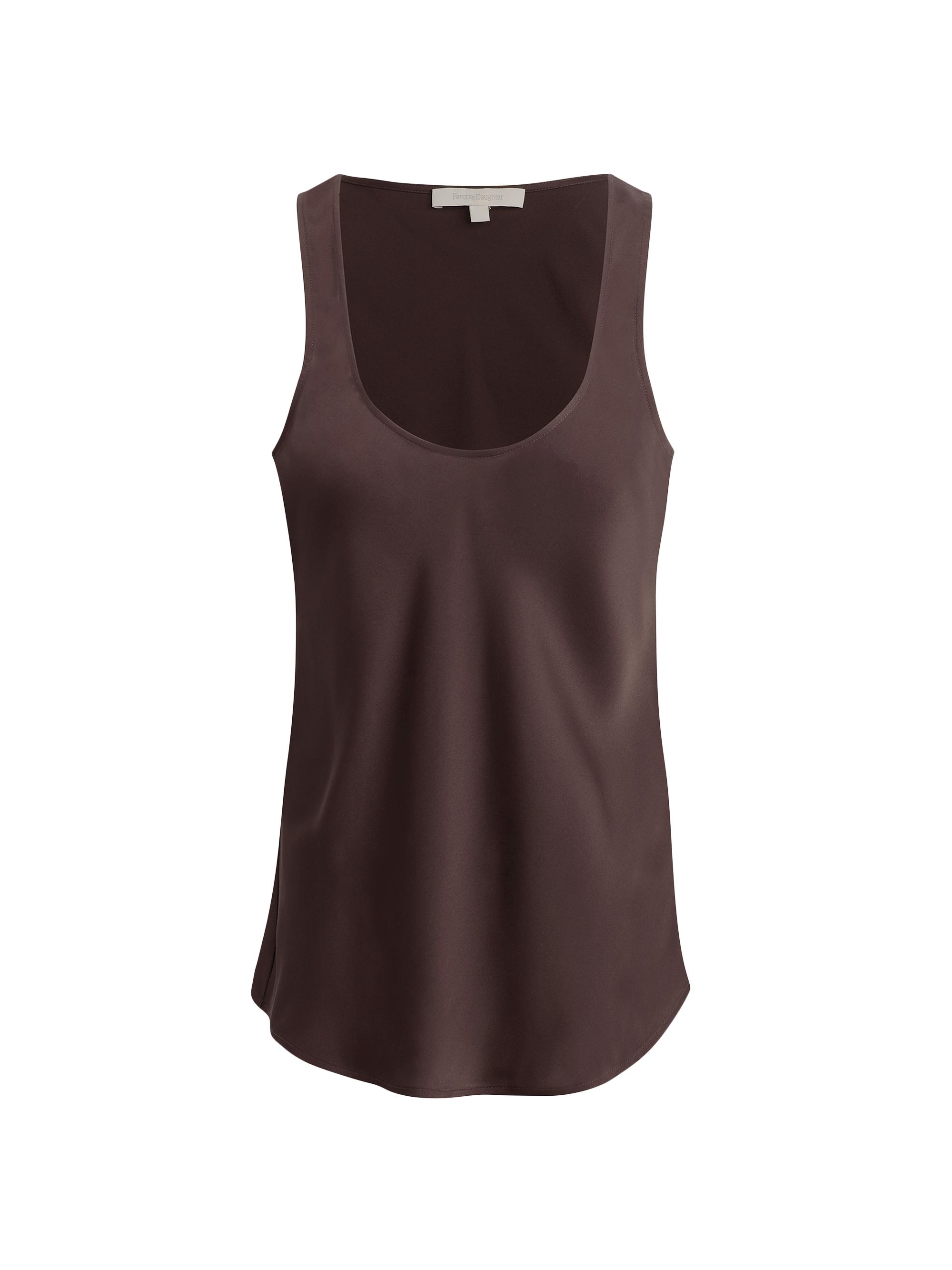 Favorite Daughter Women's The Clean Cut Satin Tank - Espresso