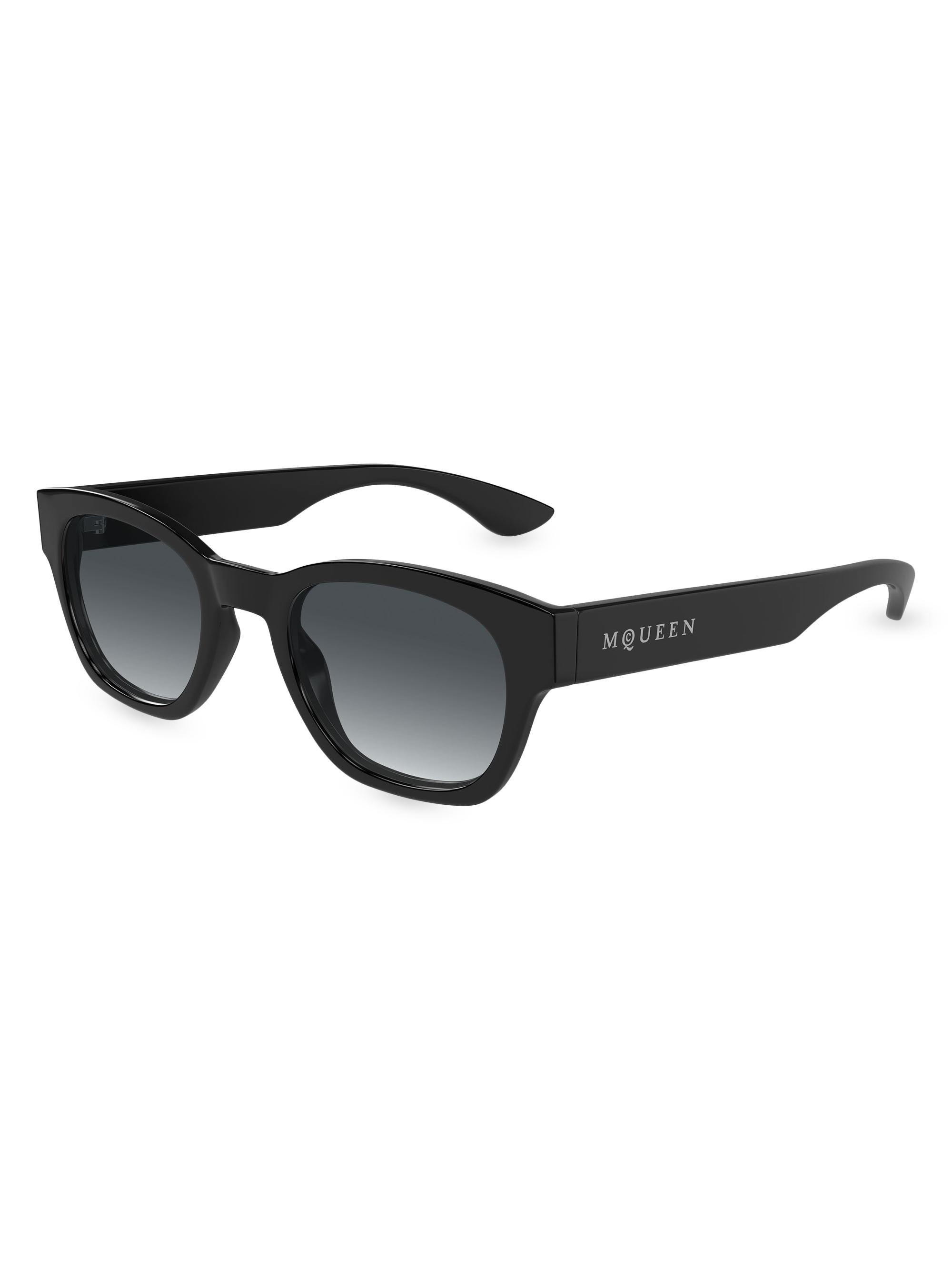 McQueen Men's  Logo 49MM Square Sunglasses - Black