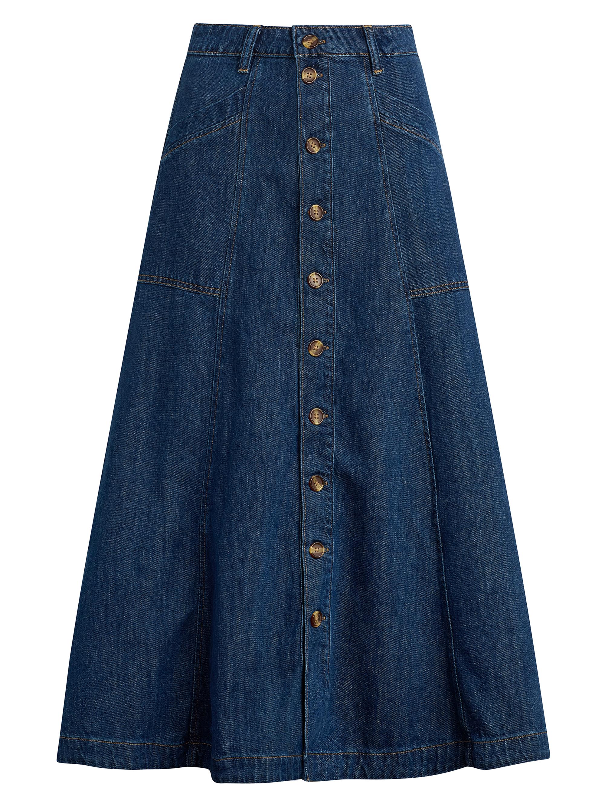 Favorite Daughter Women's The Lila Denim Midi-Skirt - Mesa