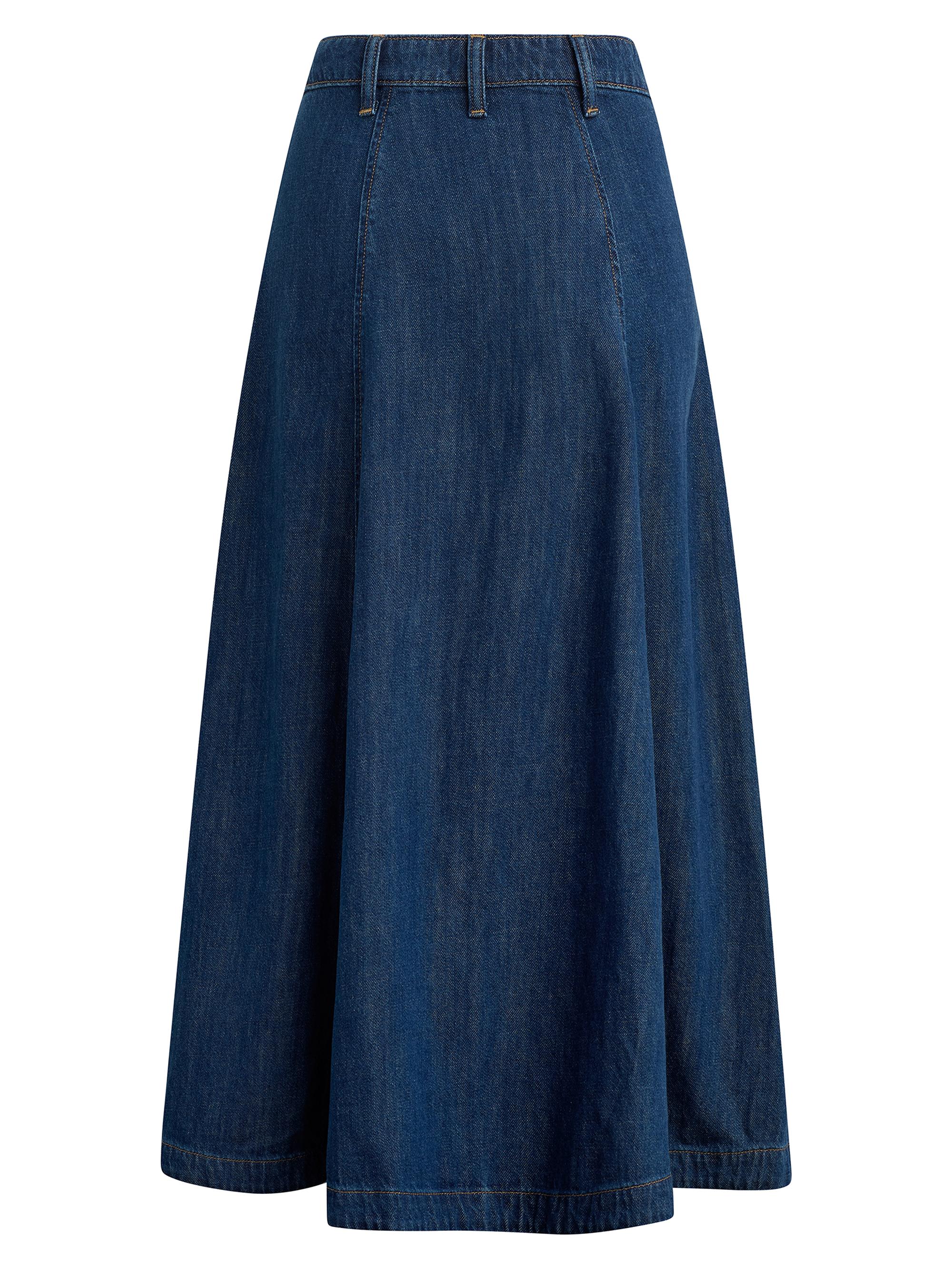 The Lila Denim Midi-Skirt
