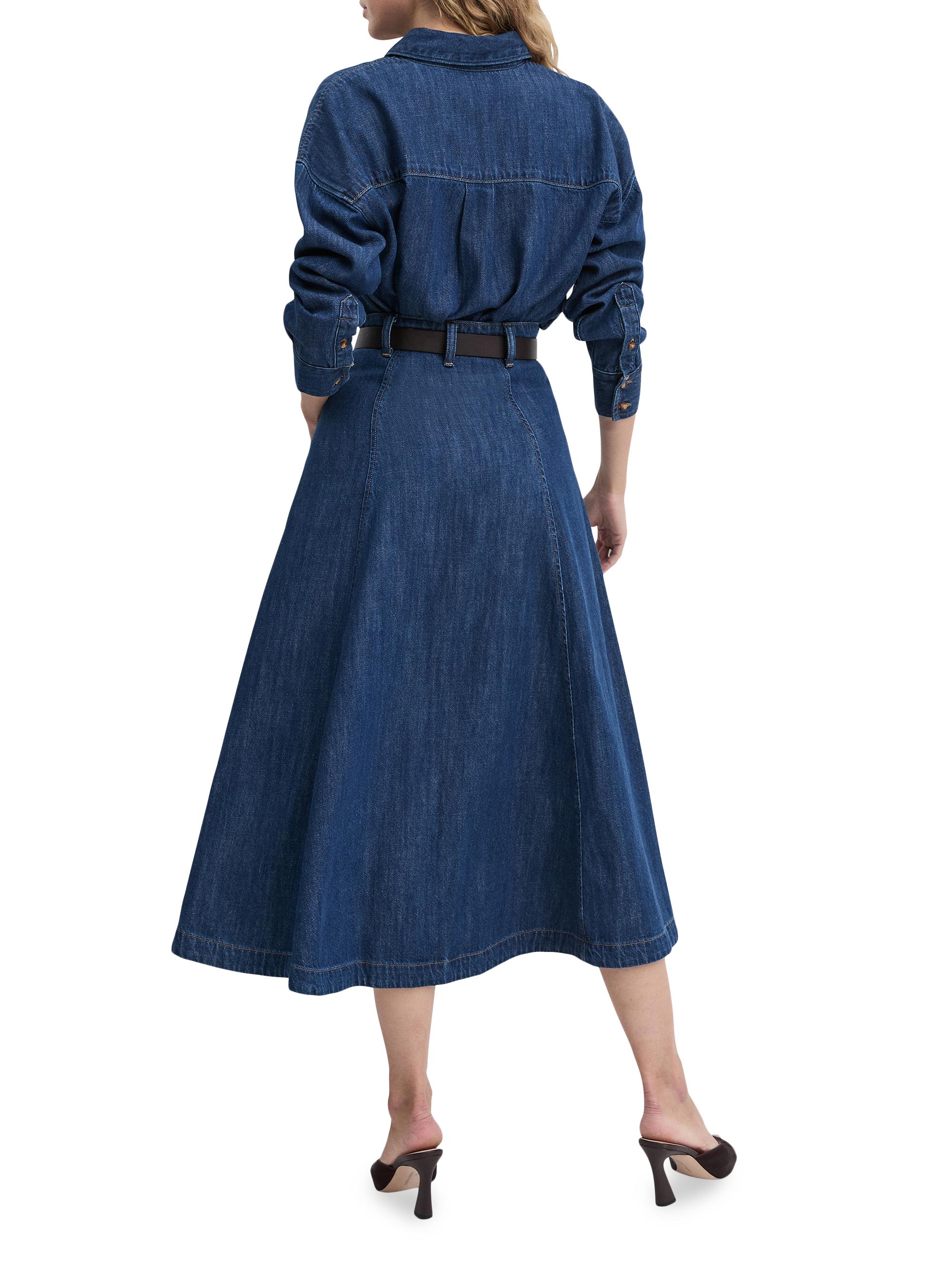 The Lila Denim Midi-Skirt