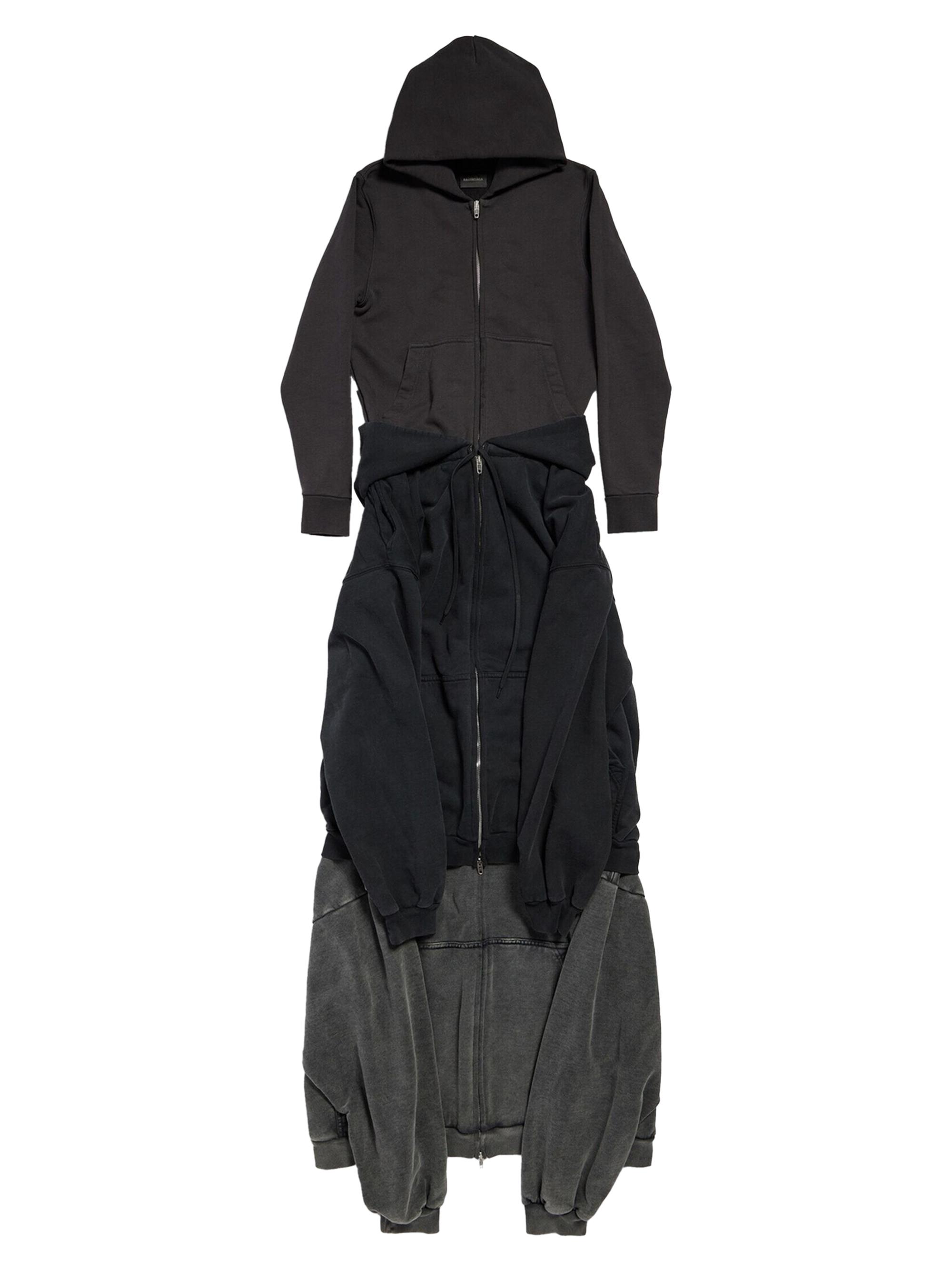 Balenciaga Women's Hoodie Maxi Dress - Washed Black