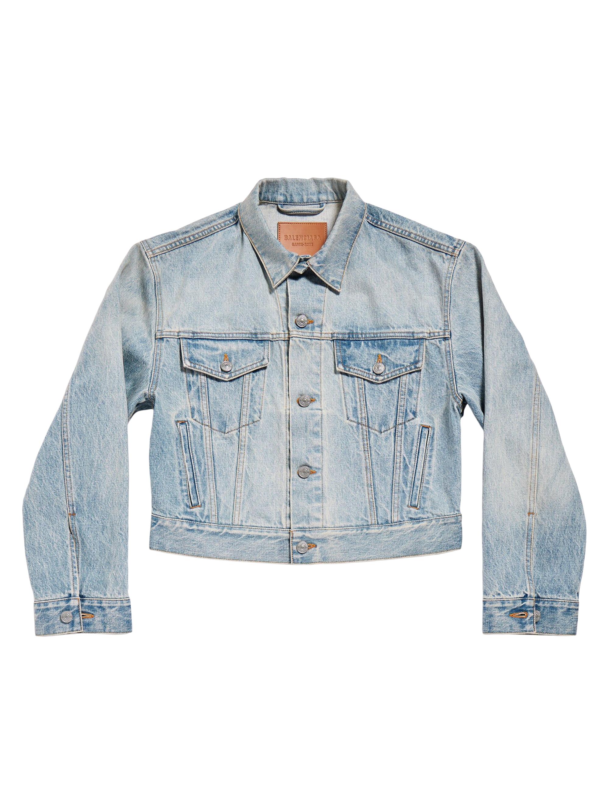 Balenciaga Women's Denim Small Fit Jacket - Light Blue