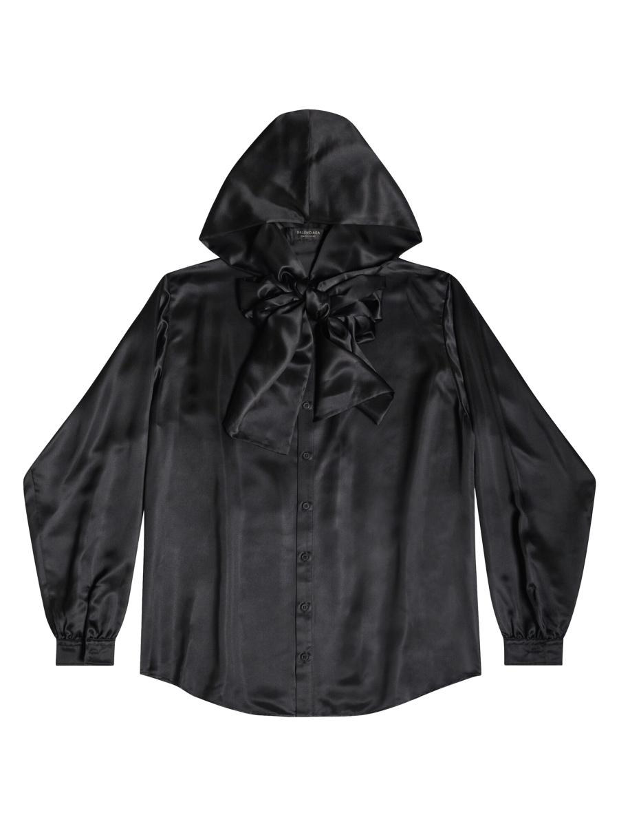 【関税&送料込】Balenciaga Black ette Blouse Balenciaga Hooded Blouse | Saks Fifth Avenue