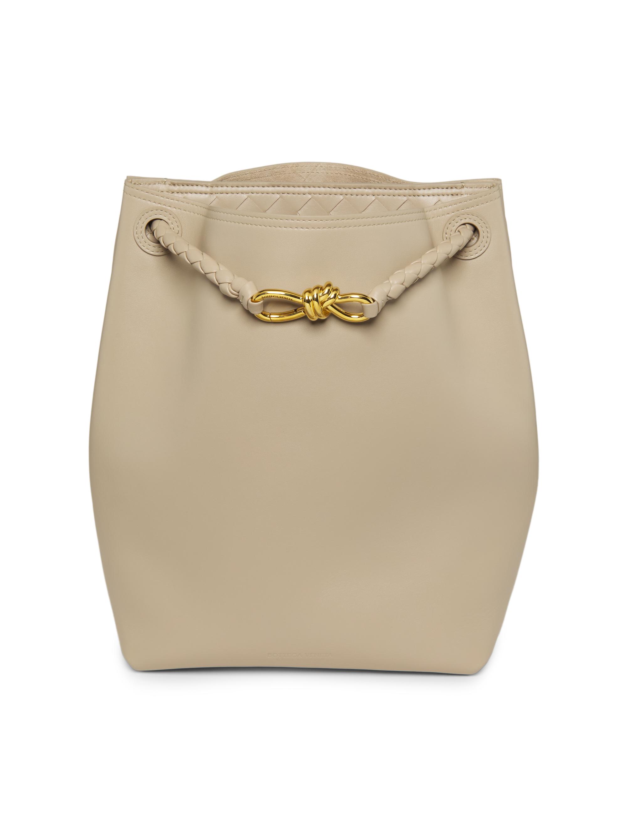 Bottega Veneta Women's Borsa Leather Bucket Bag - Ecru Muse Brass