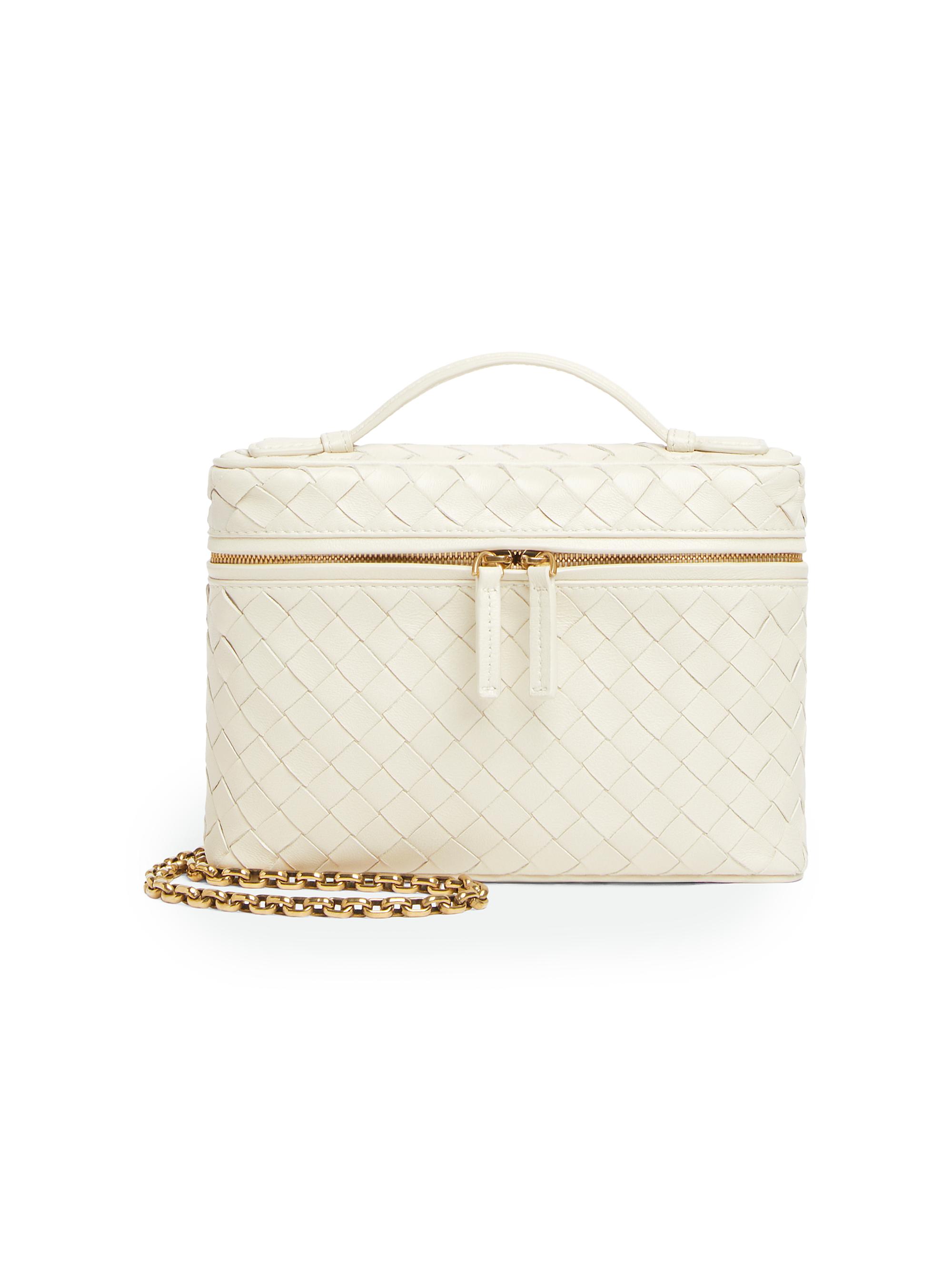 Bottega Veneta Women's  Intrecciato Leather Vanity Case - Sea Salt Brass
