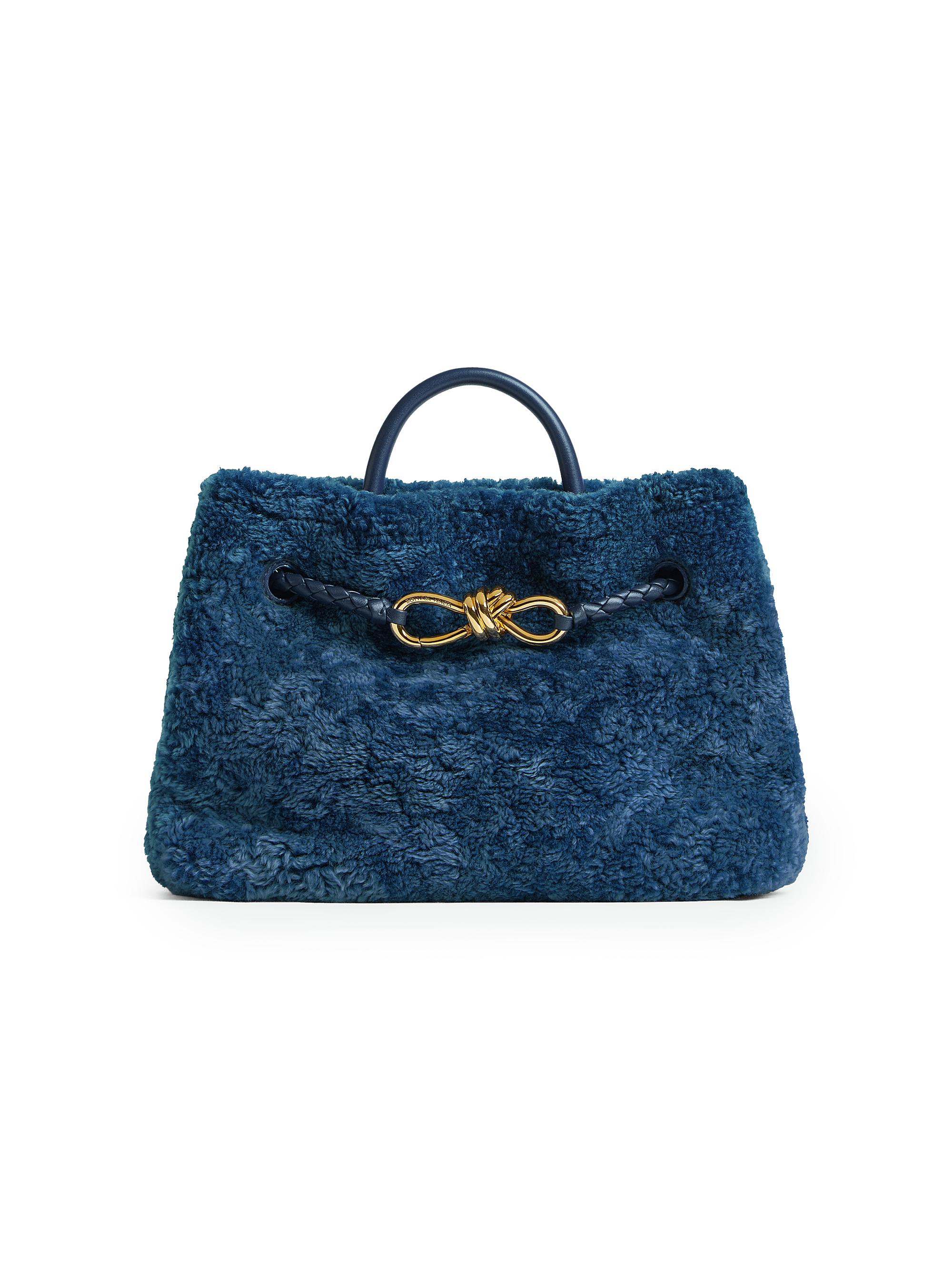 Bottega Veneta Medium Andiamo Dyed Shearling Top Handle Bag | Saks