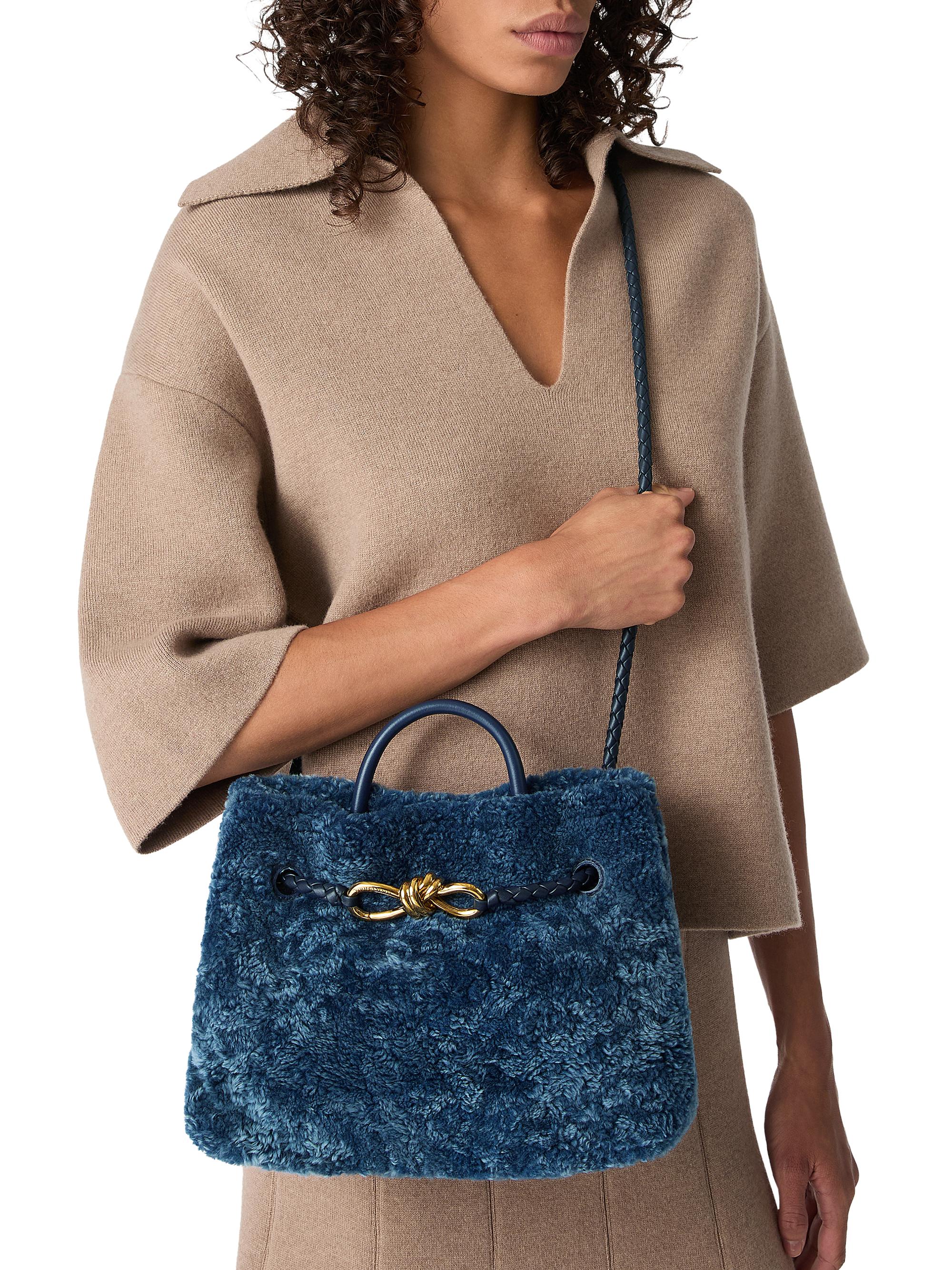 Bottega Veneta Medium Andiamo Dyed Shearling Top Handle Bag | Saks
