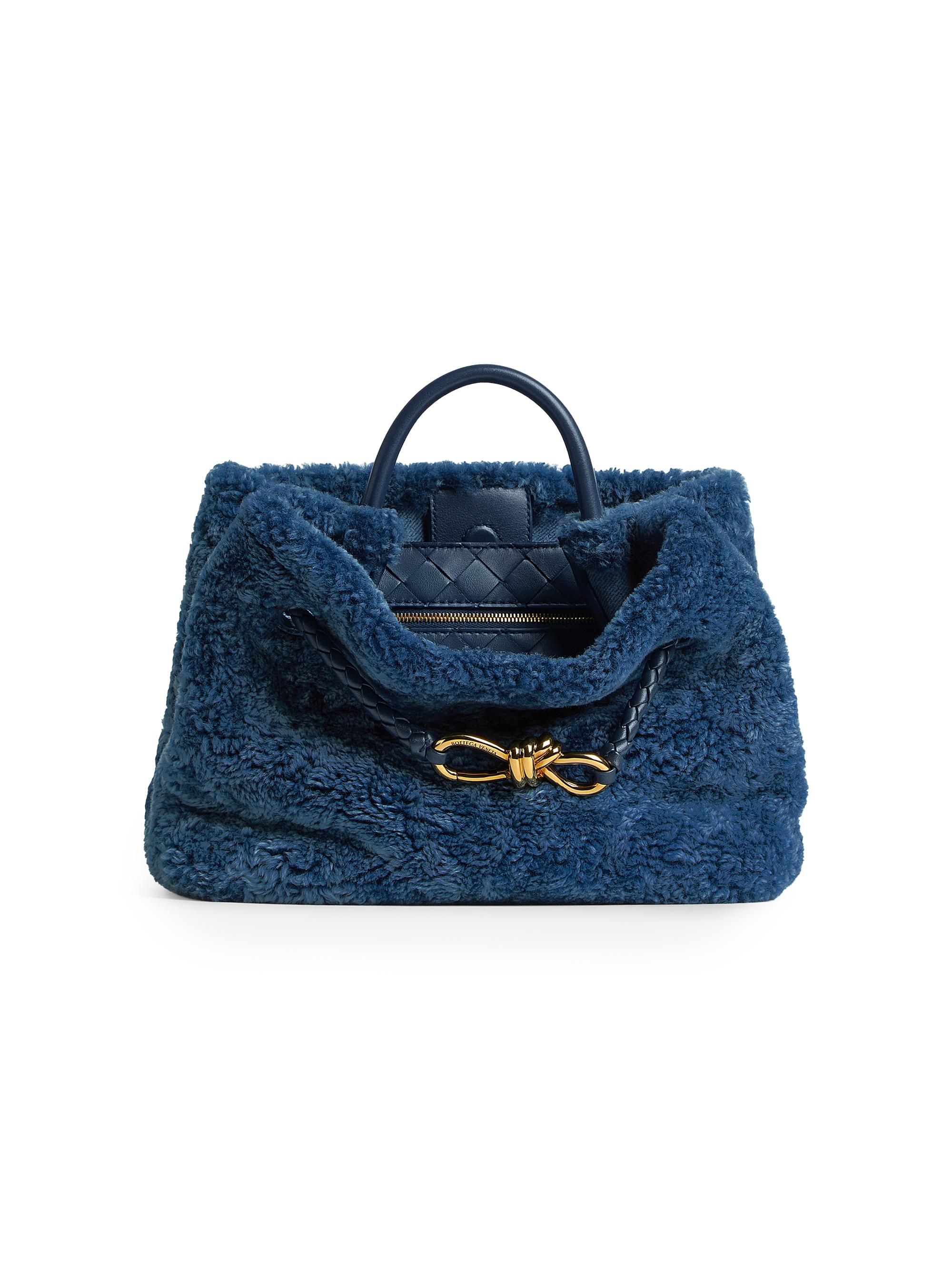 Bottega Veneta Medium Andiamo Dyed Shearling Top Handle Bag | Saks