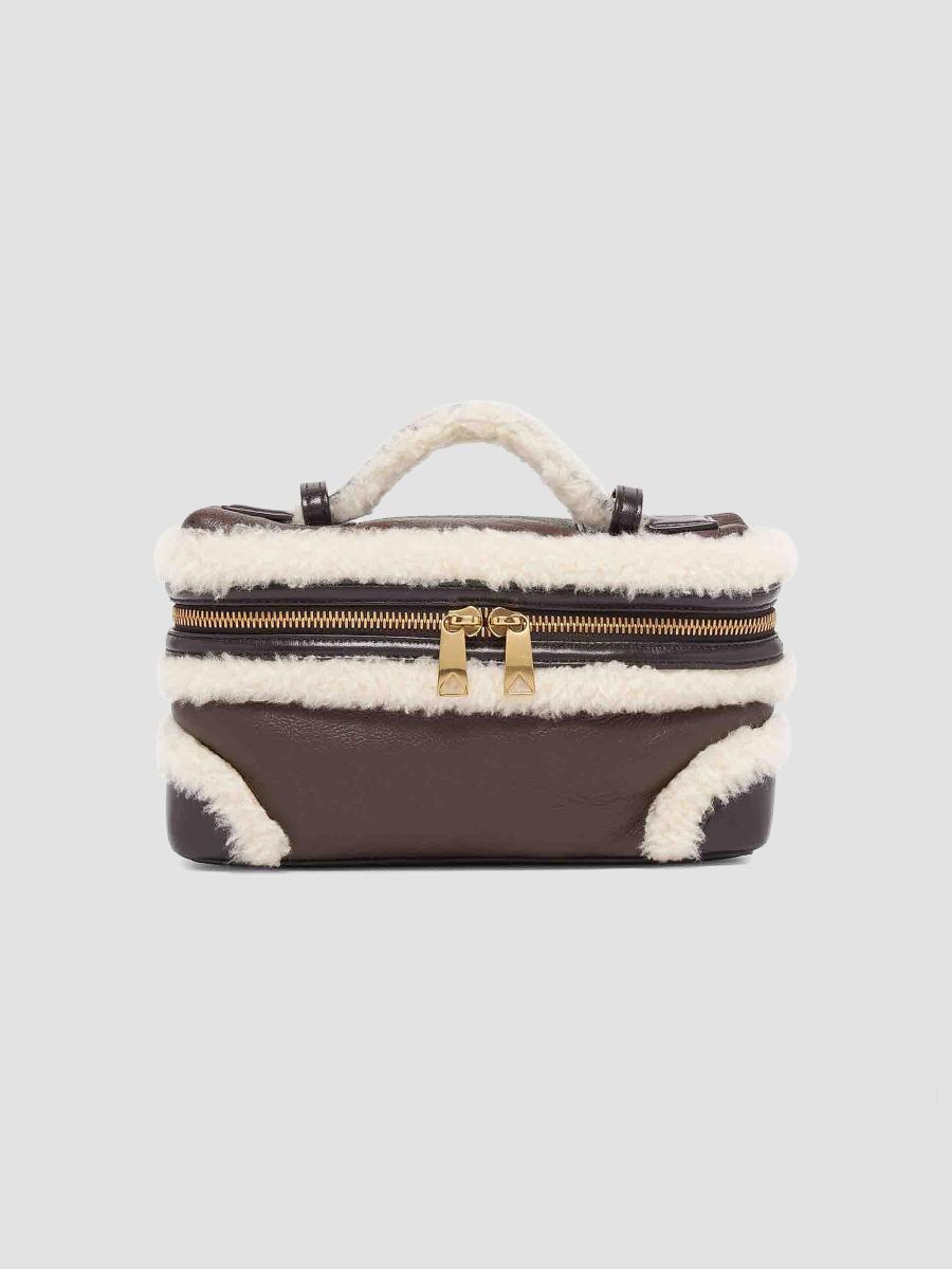 Bottega Veneta Bang Bang Shearling-Trimmed Vanity Case | Saks