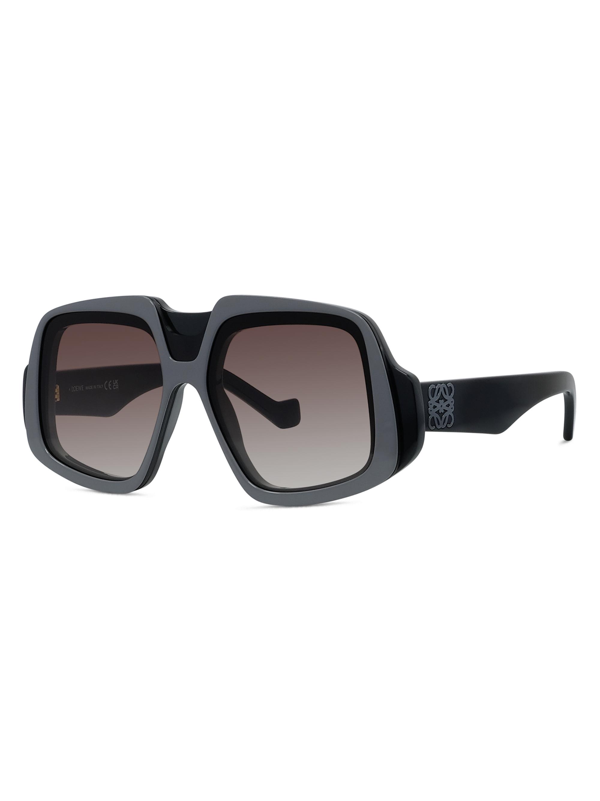 LOEWE Men's Geometric Sunglasses - Shiny Black Gradient Bordeaux