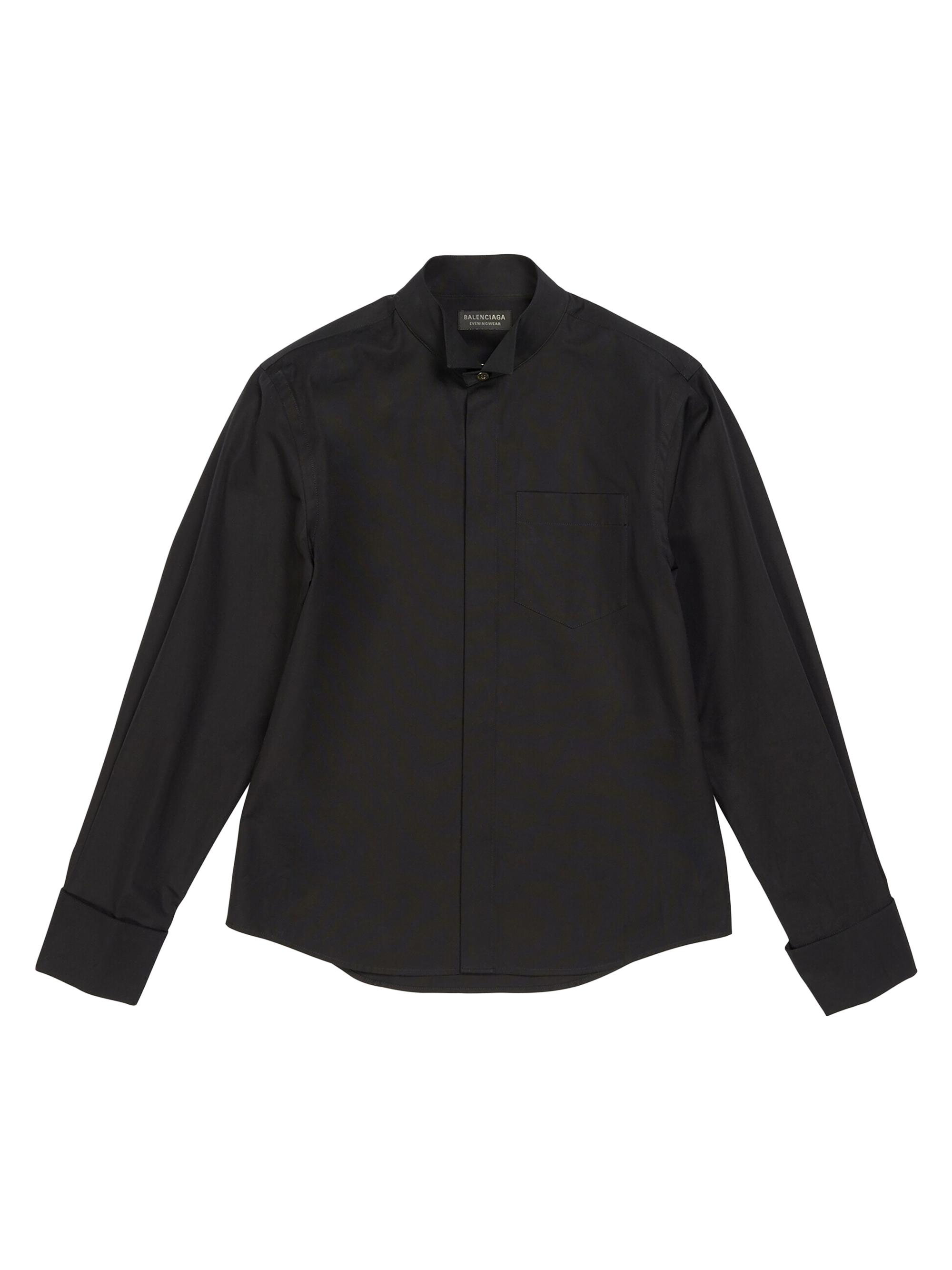 Balenciaga Men's Regular Tuxedo Shirt - Black