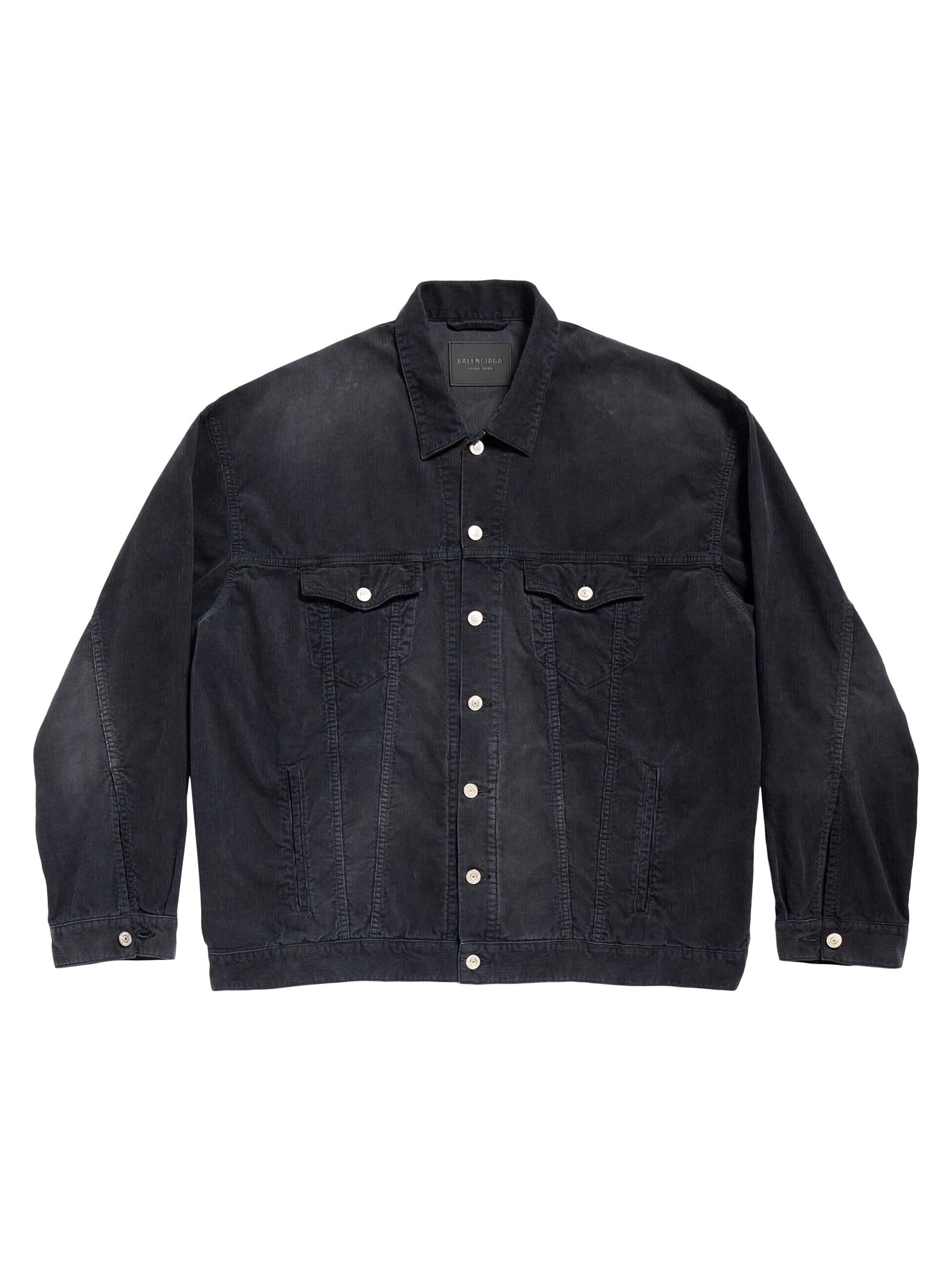 Balenciaga Men's Denim Oversized Jacket - Black