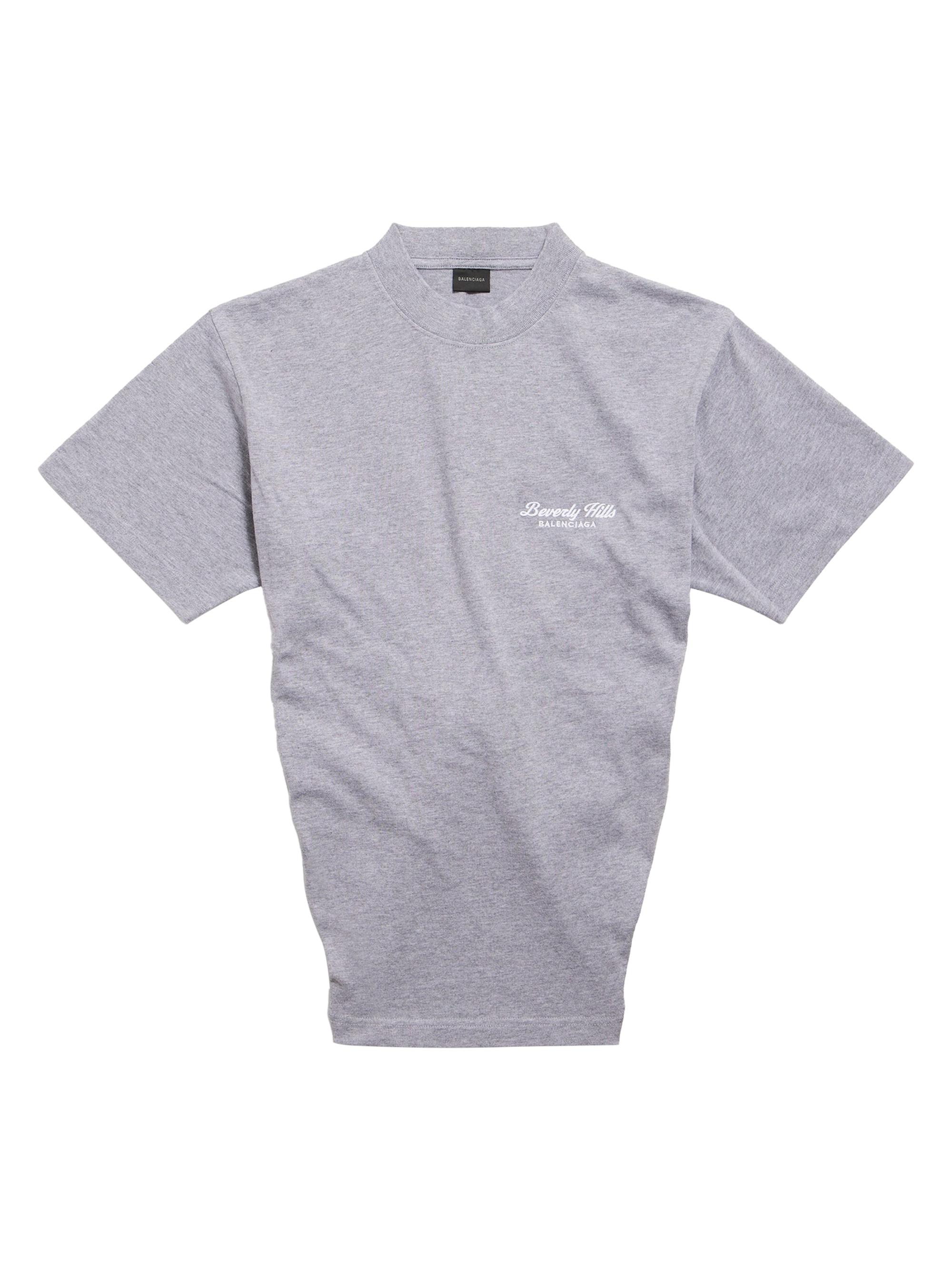 Balenciaga Women's Beverly Small Hills Knotted T-Shirt Fit - Heather Grey White