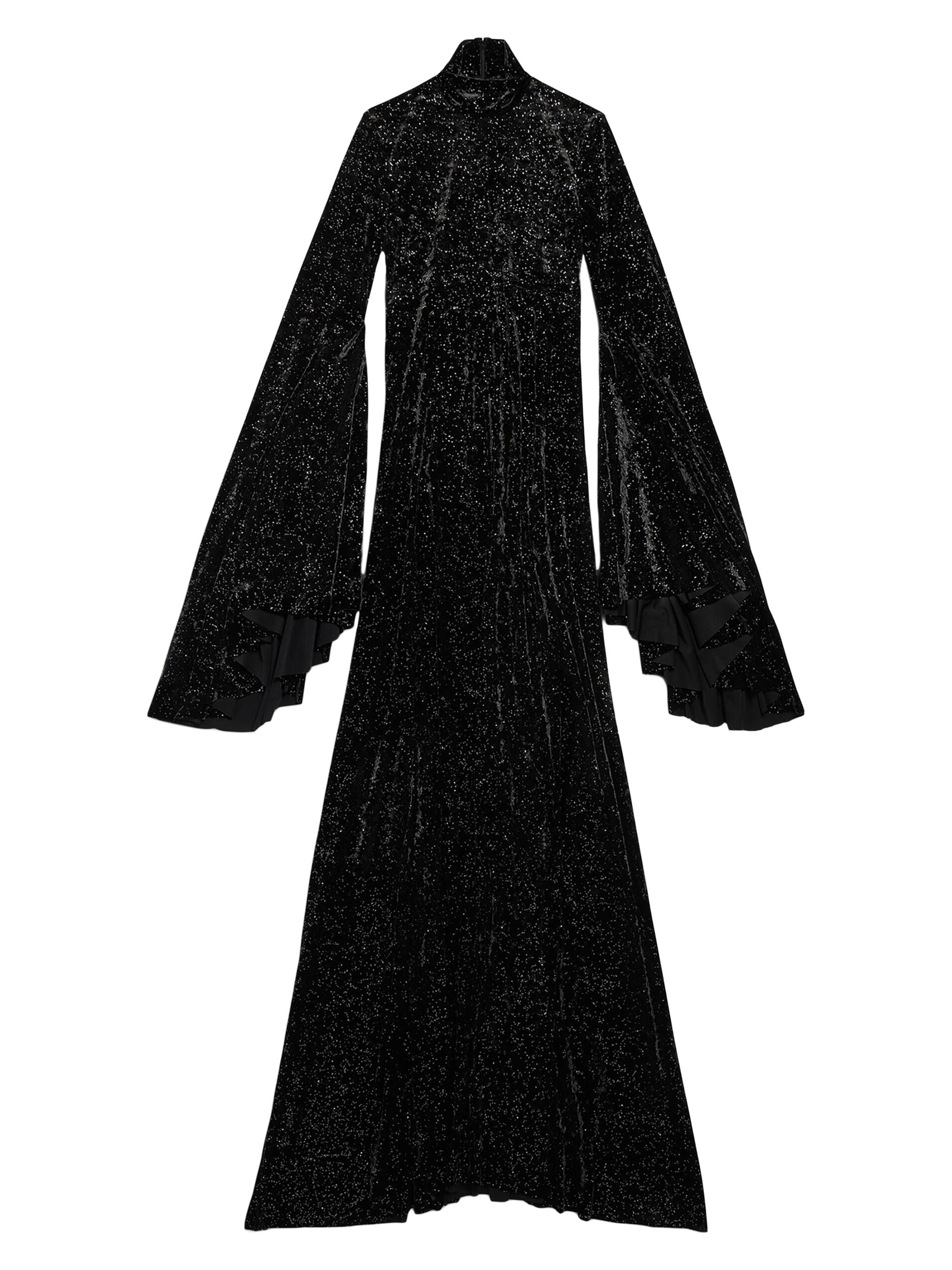 Balenciaga Women's A-Line Turtleneck Dress - Black