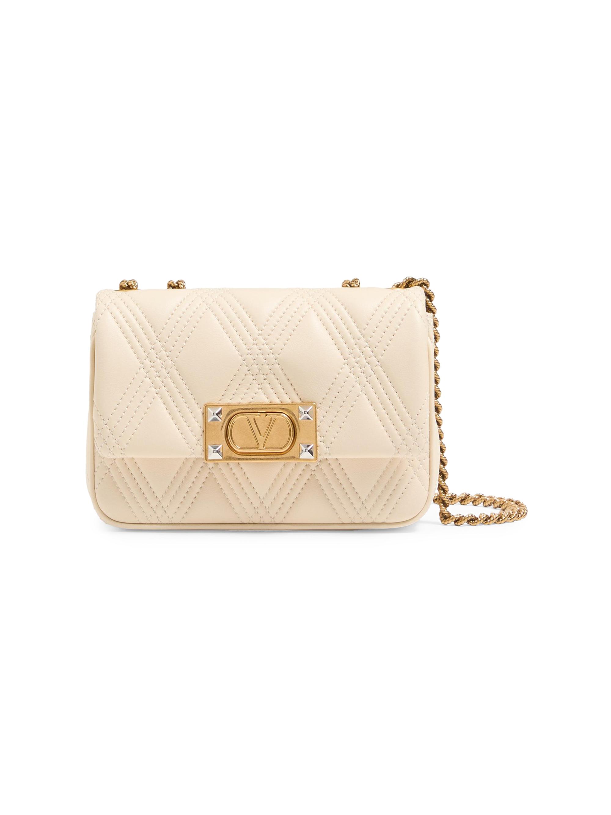 Valentino Garavani Women's Quiltie 67  Shoulder Bag in Quilted Nappa - Butter