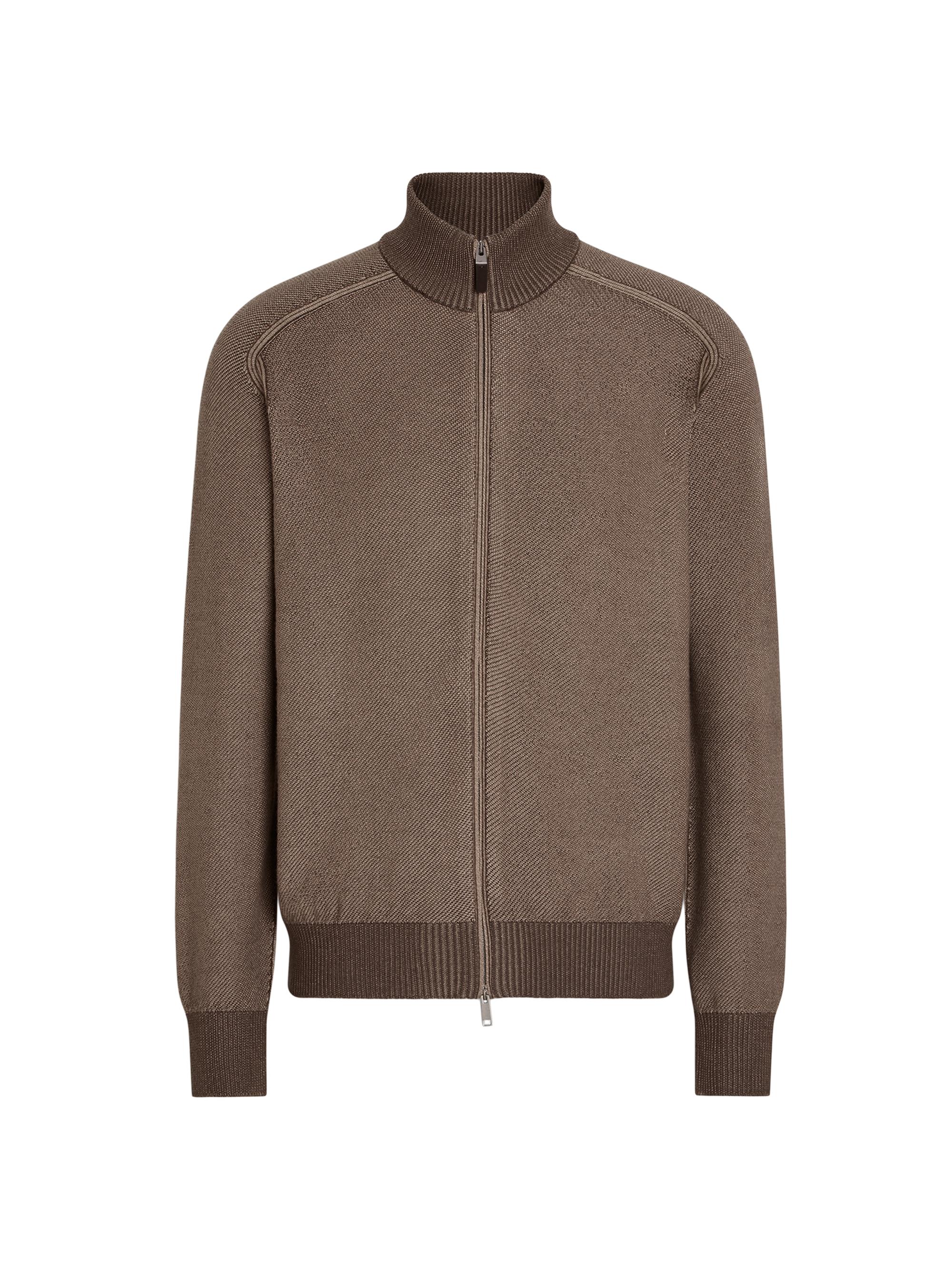 ZEGNA Men's Cashseta Full Zip Cardigan - Light Brown | Thumbnail 6