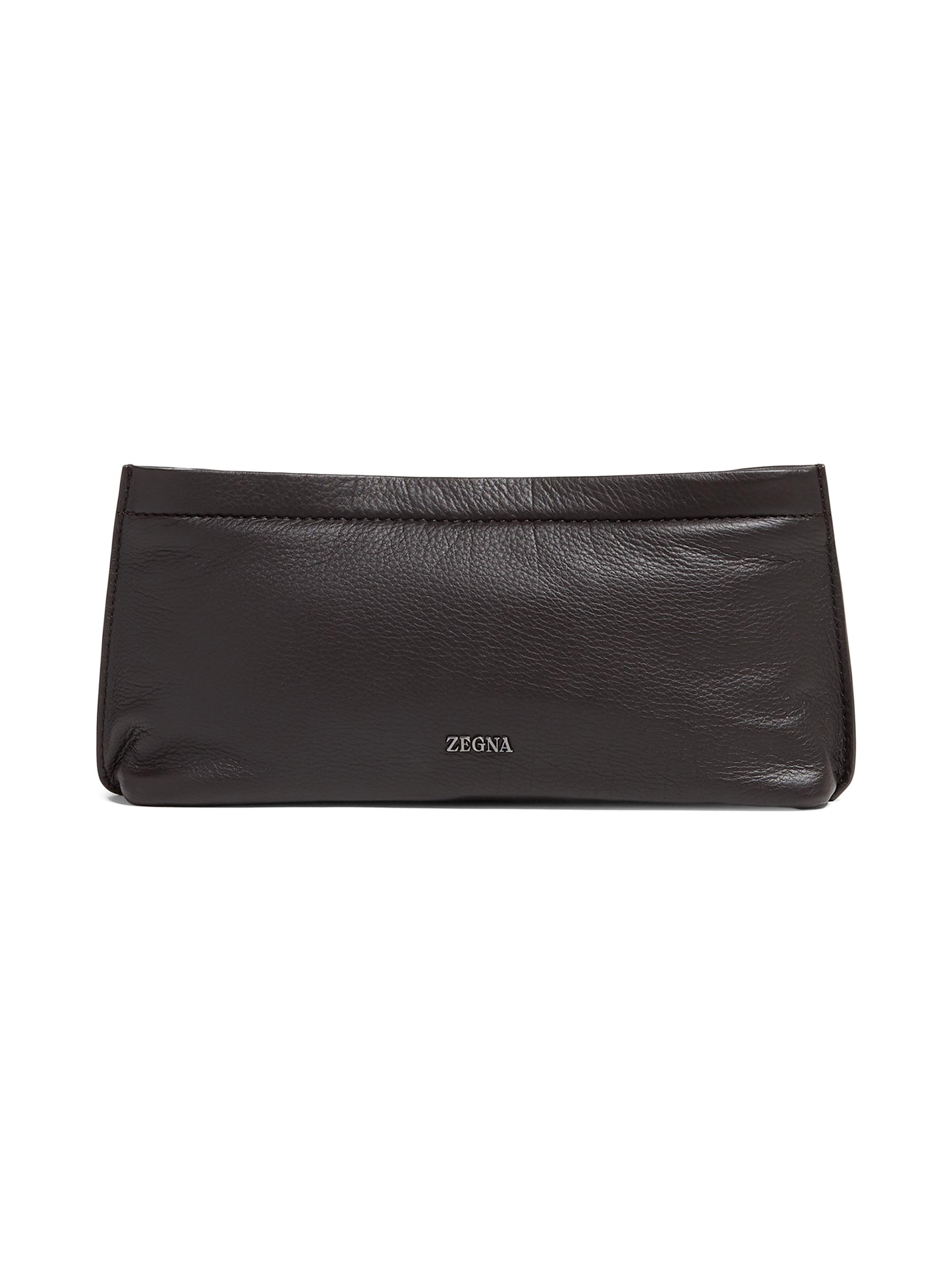 ZEGNA Men's Secondskin Pouch - Dark Brown