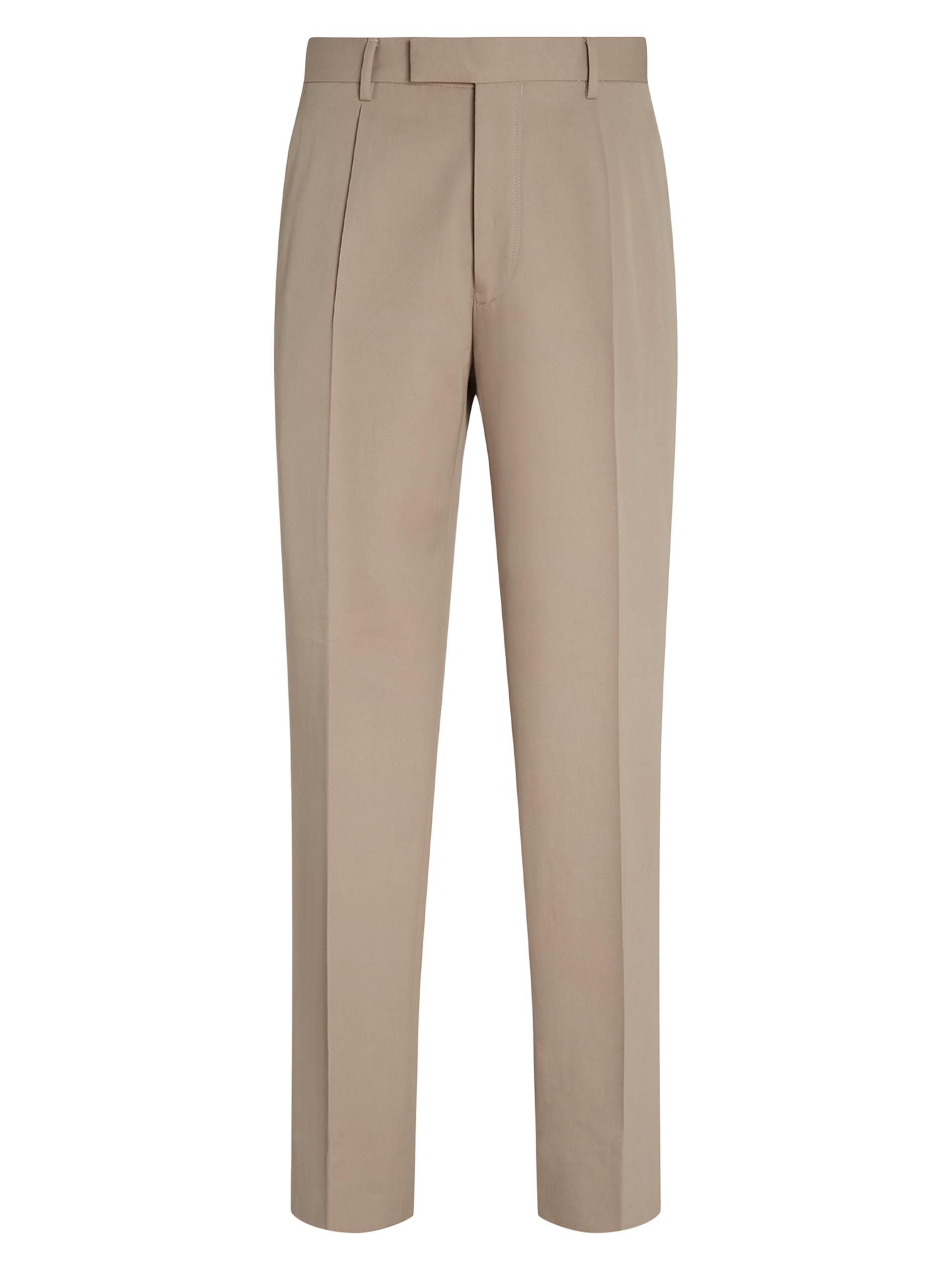 ZEGNA Men's Cotton and Wool Pants - Light Taupe